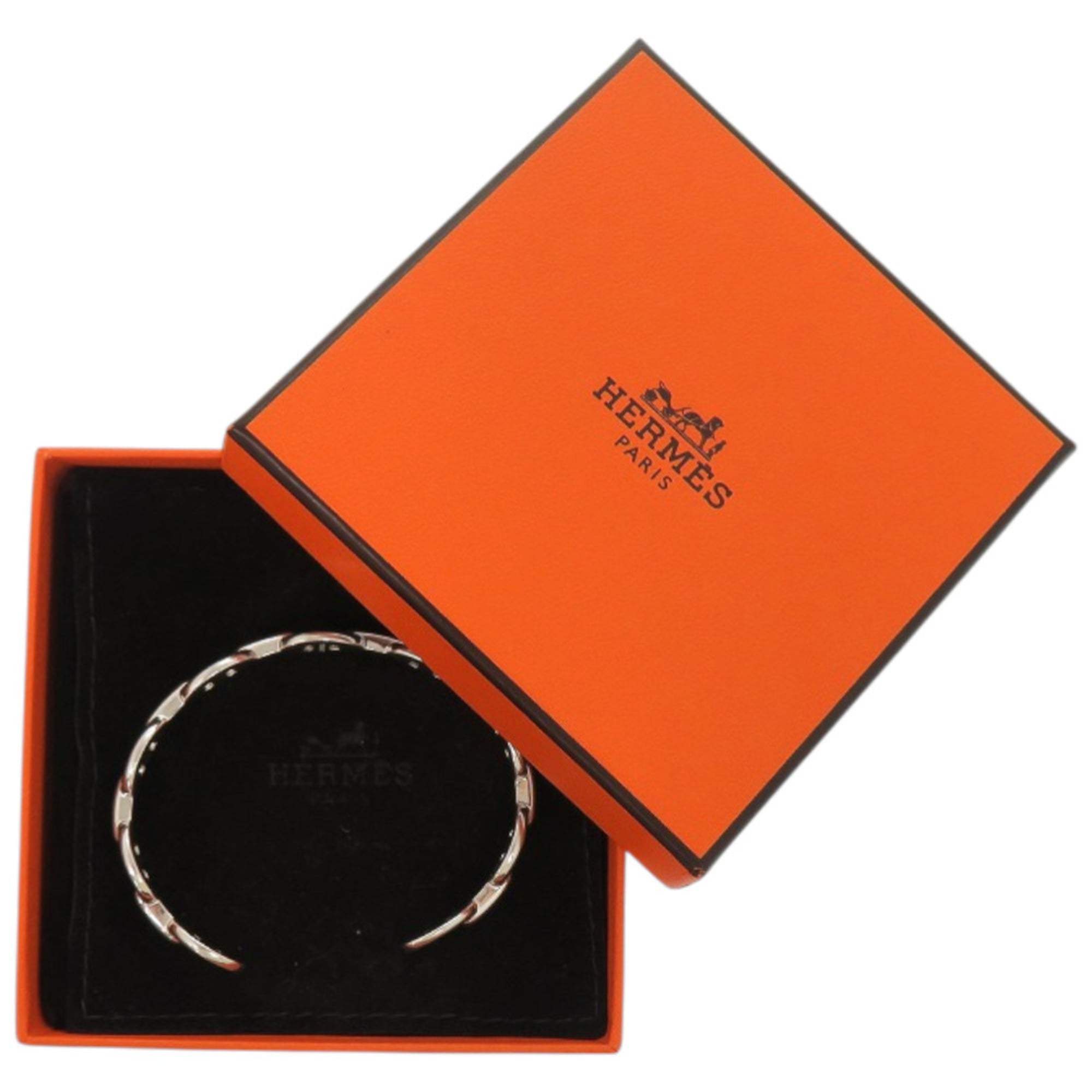 Excellent condition Hermes Chaine d'Ancre Anchaîne LG Silver 925 Bangle 1202