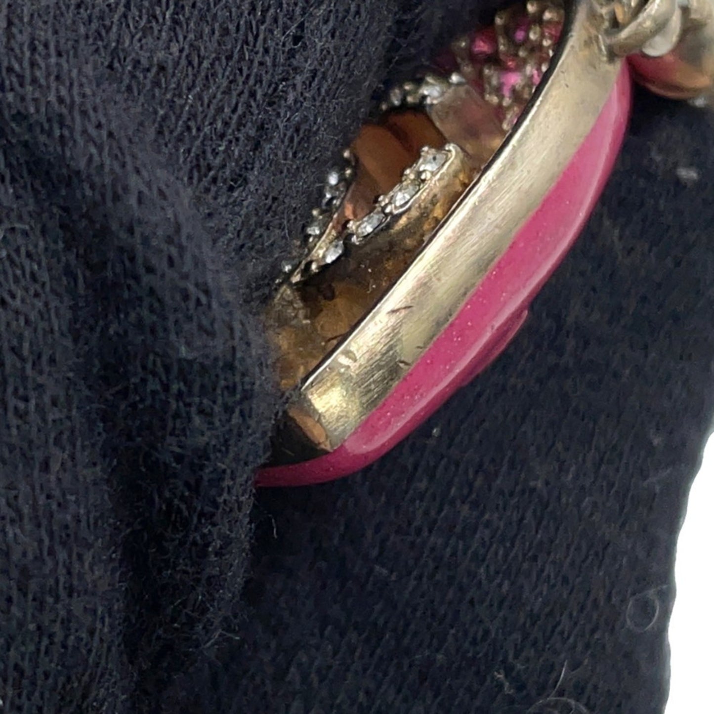 Chanel Coco Mark Heart Motif Rhinestone Faux Pearl Necklace C23P CHANEL