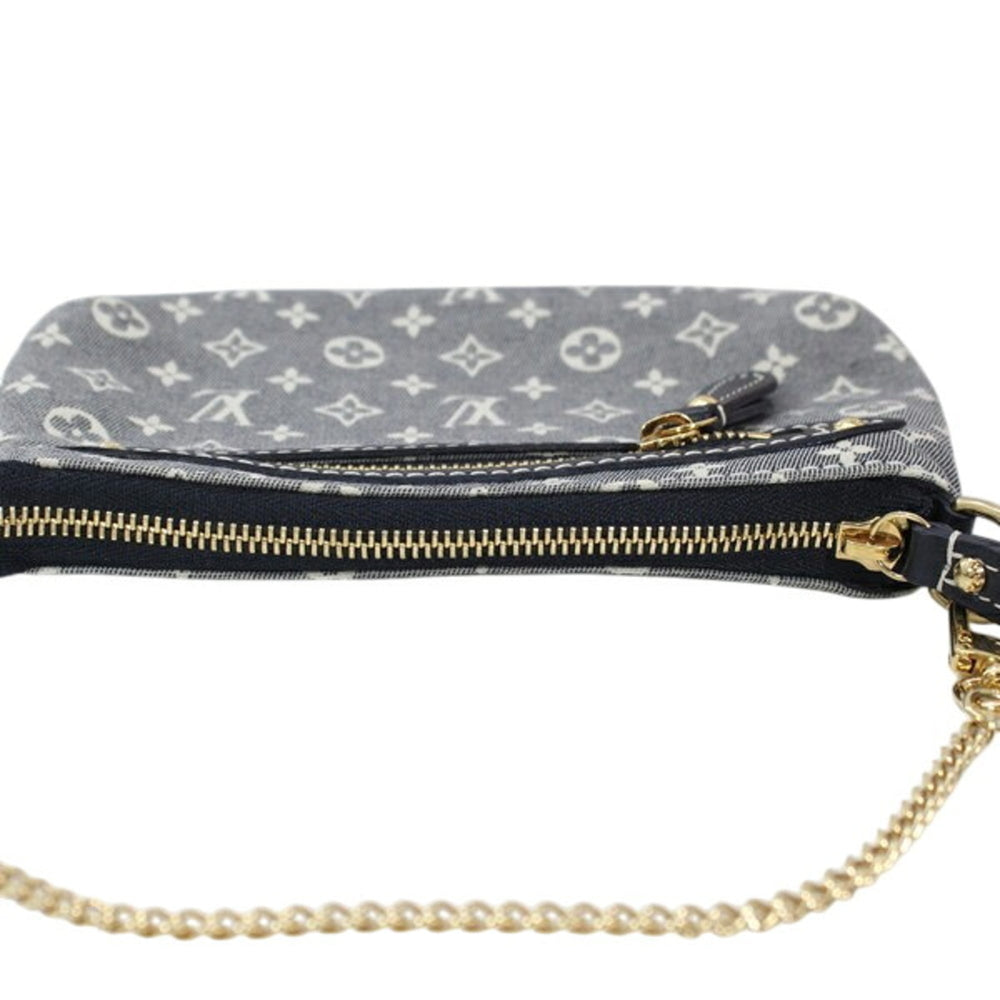 LOUIS VUITTON Mini Pochette Accessoires Monogram Idylle Canvas Navy Pouch Handbag M62998 KM3351 — Like New