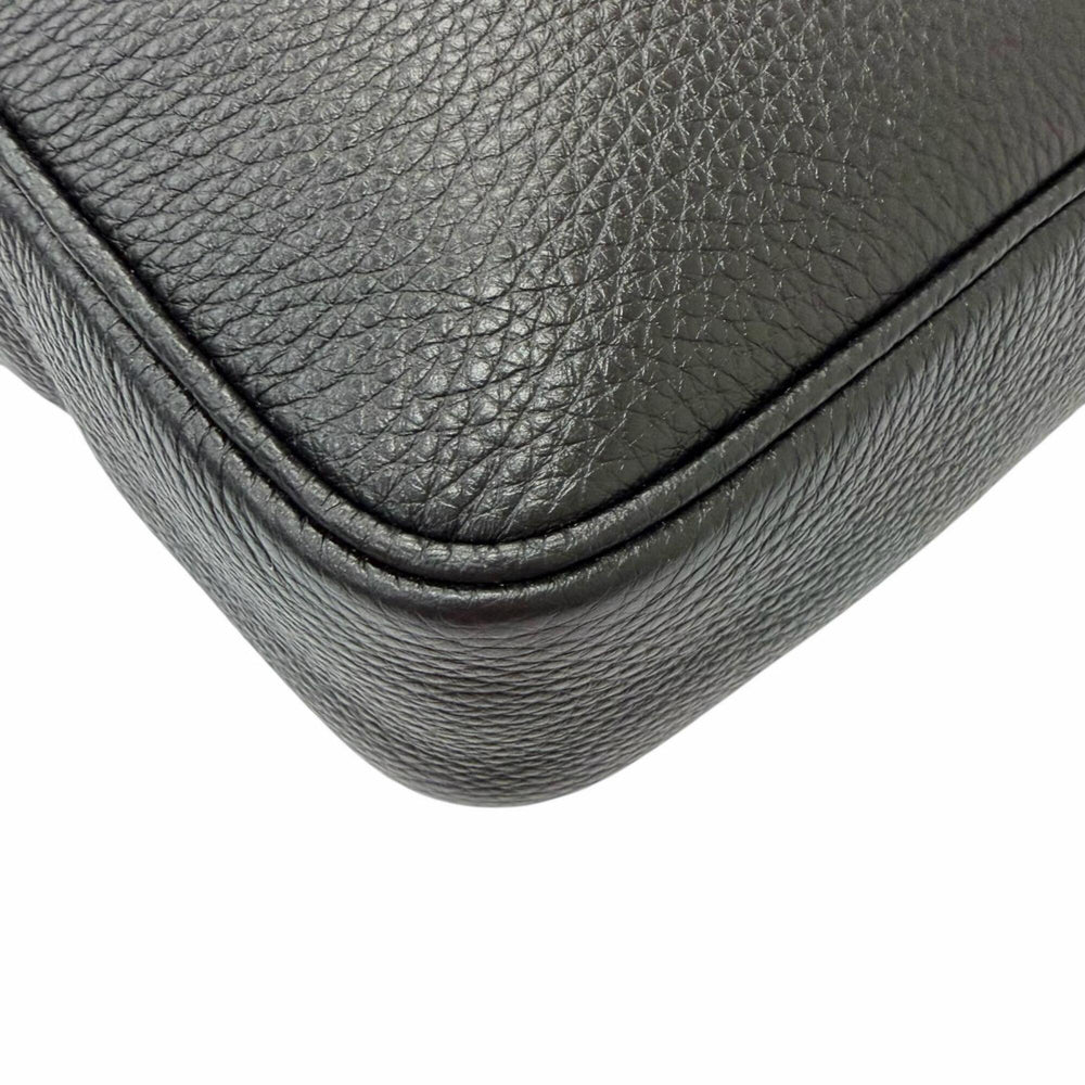 PRADA 2VH189 Leather Triangle Logo Crossbody Shoulder Bag, Black, Made in Italy, Recommended for Men — Like New