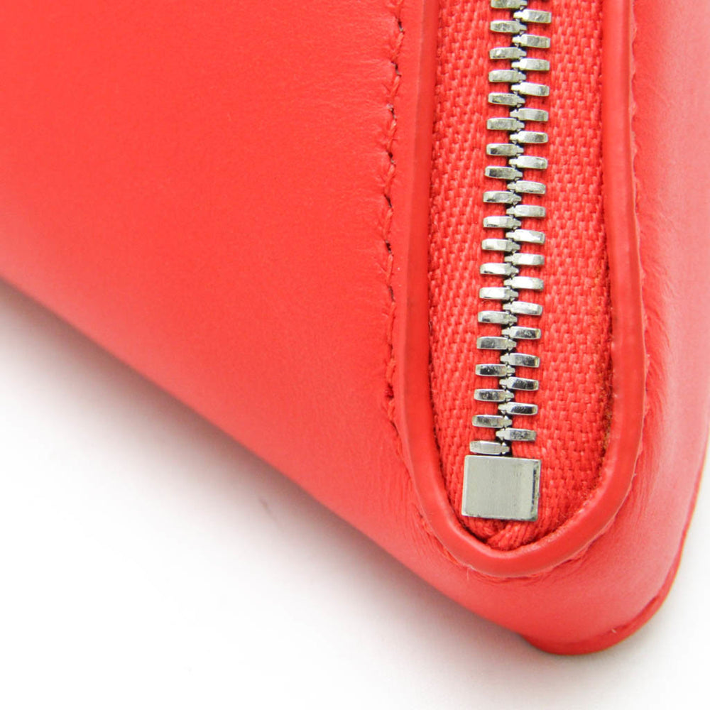 Bottega Veneta Intrecciato Pyramid 666769 Women's Leather Pouch Red Color — Like New