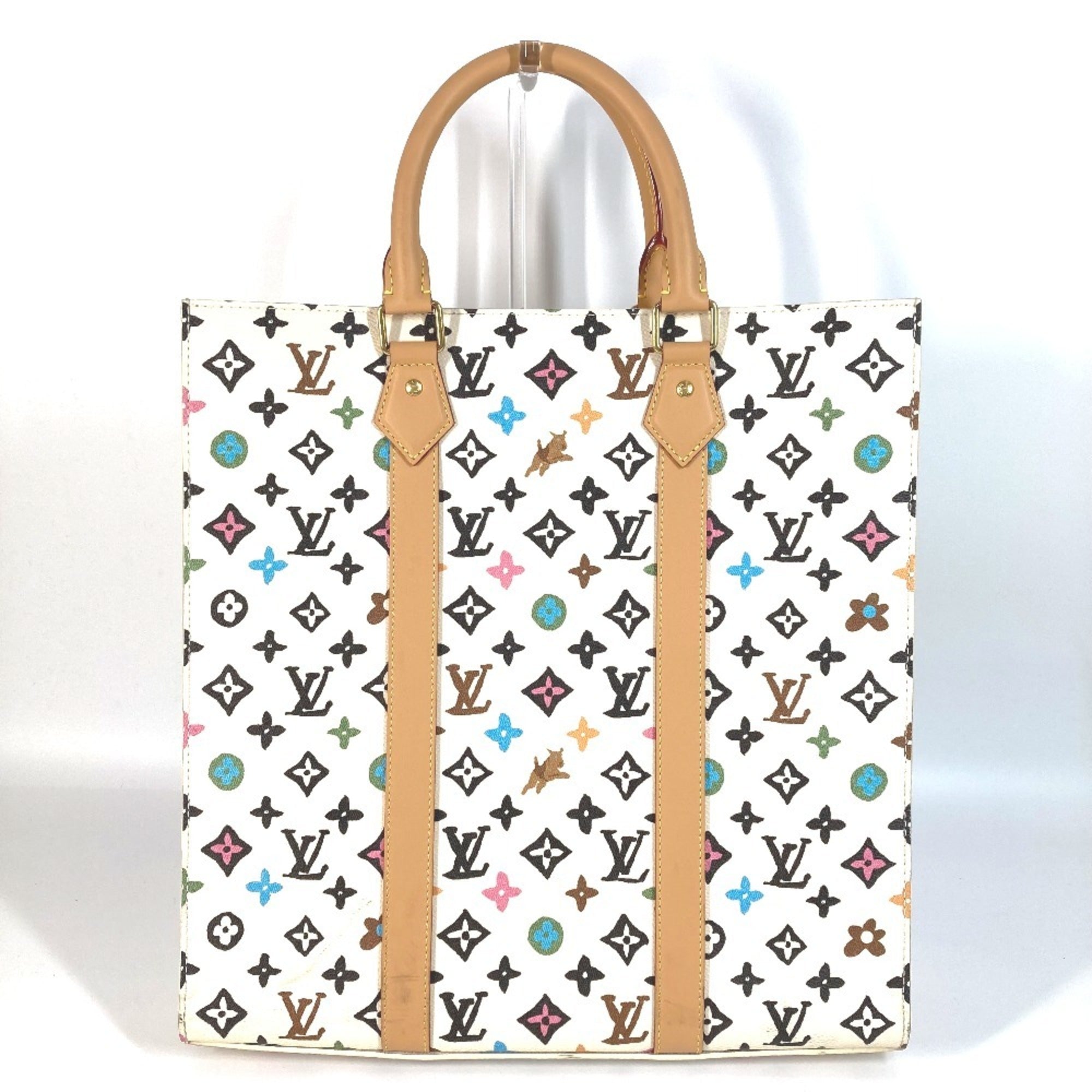 LOUIS VUITTON M24859 Monogram Craggy Sac Plat Tote Bag Vertical Handbag Men's Women's Beige Like New — Like New