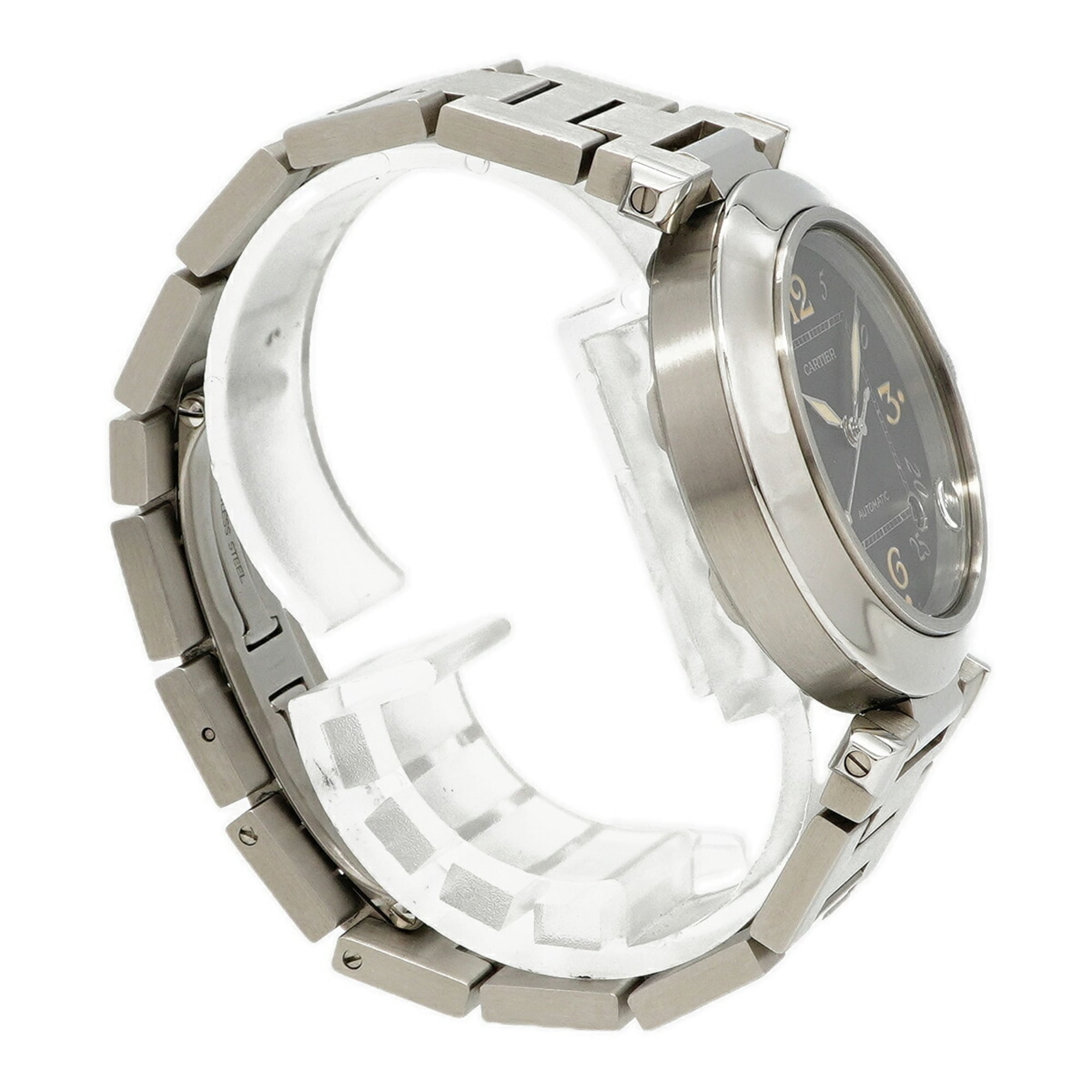 Cartier Pasha C W31043M7 Black Dial Watch (Boys' Size) — Very Good