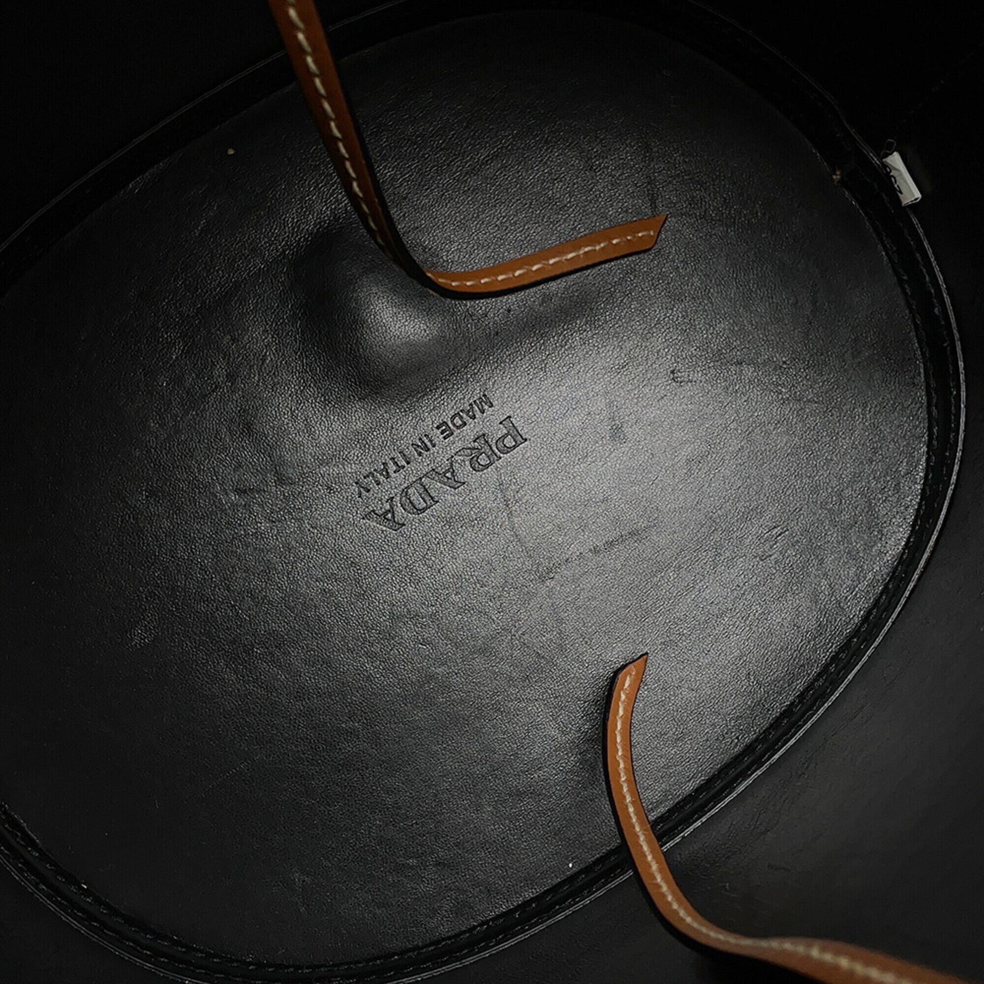 Prada Tambour Bucket Shoulder Bag, Calf Leather, 1BE050, PRADA 2-way, Handbag — Like New