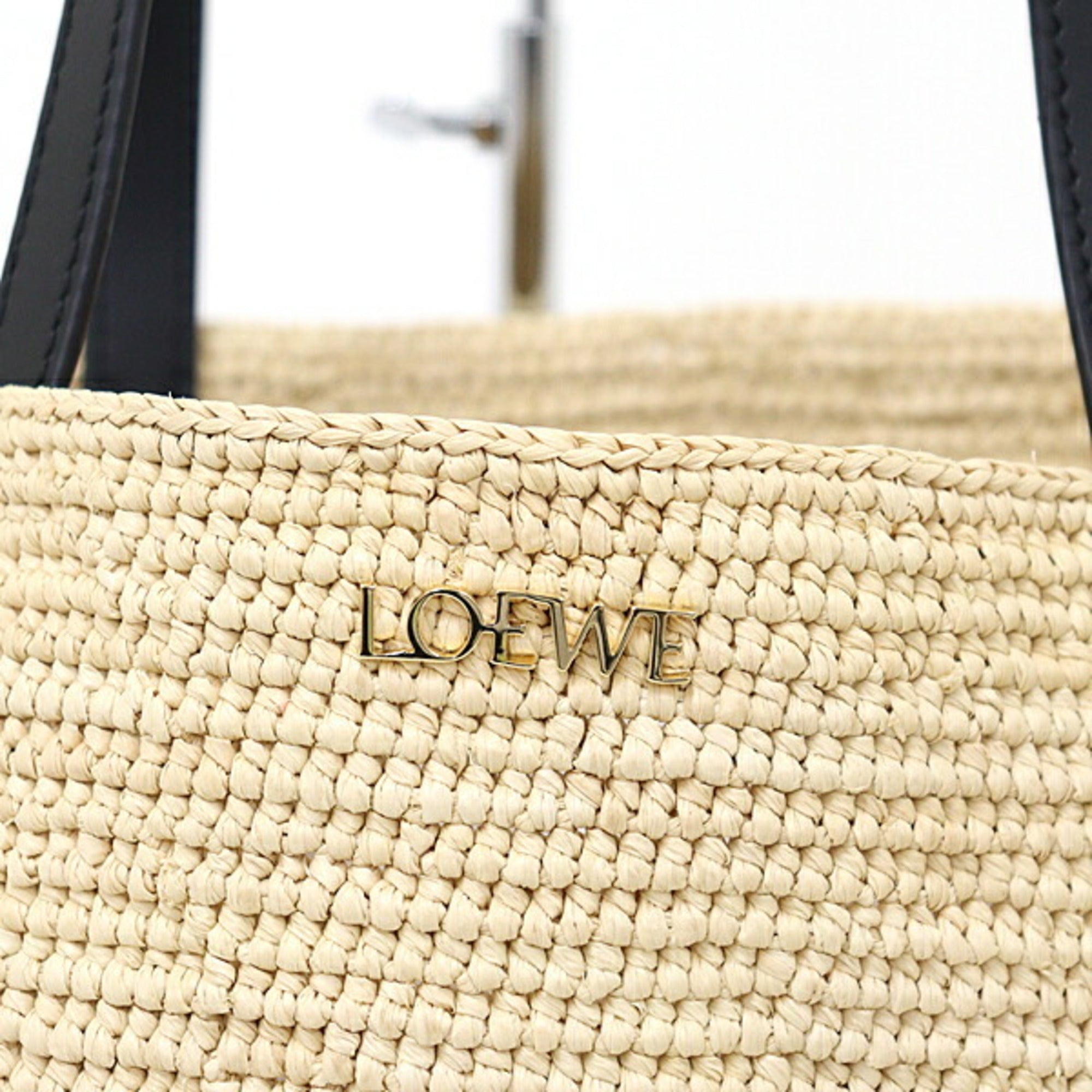 LOEWE Puzzlefold Tote Medium Raffia Natural Bag A779G50X08 Unused — New - Store Return