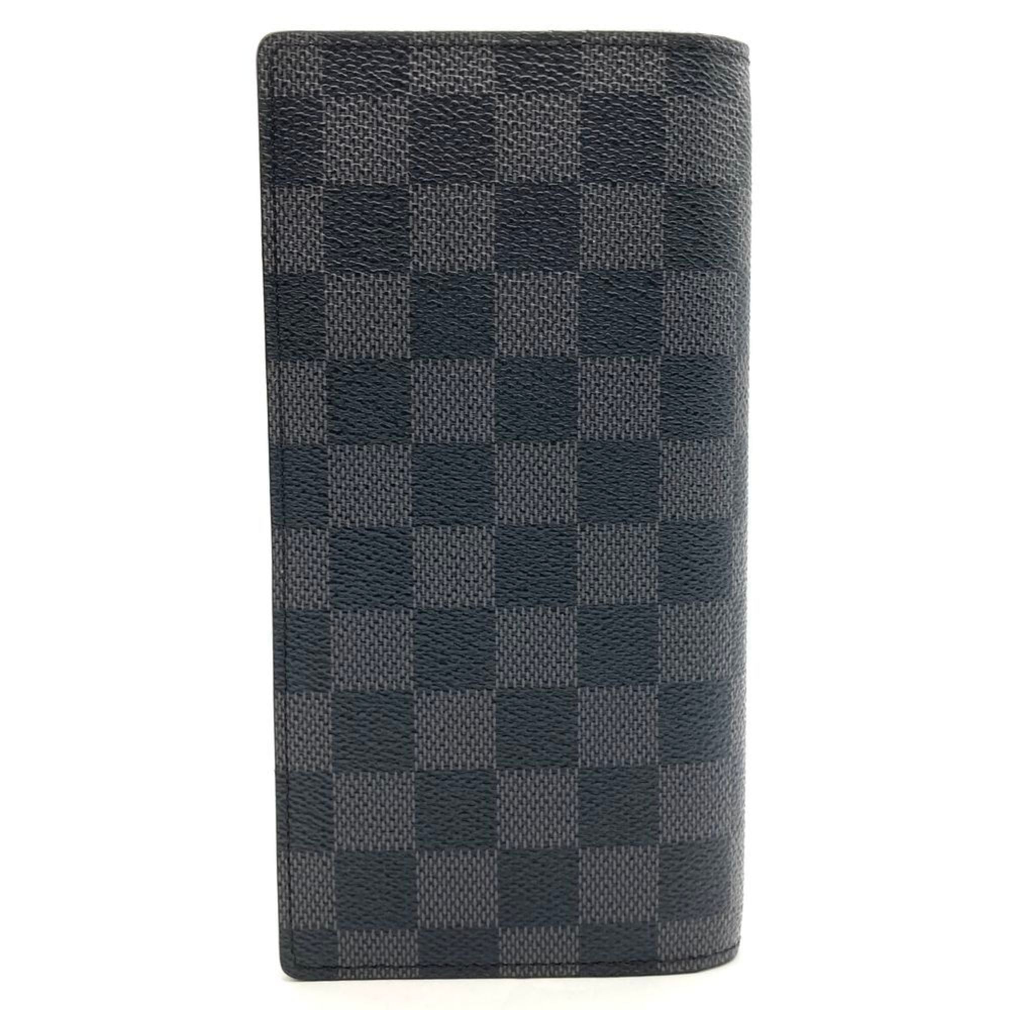 Louis Vuitton Portefeuille Brazza Long Wallet, Damier Graphite, Black with Silver Hardware, SP3069, Men's