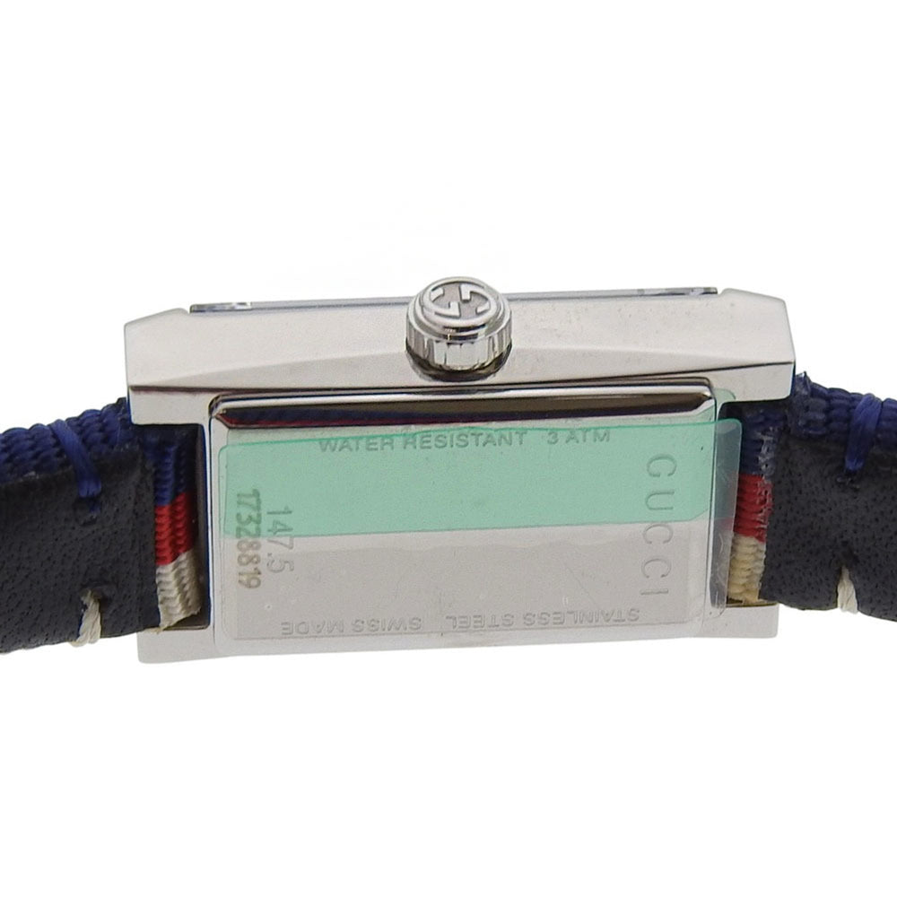 Gucci G Frame Tricolore Watch YA147502/147.5 Stainless Steel and Canvas Quartz Analog Display Multicolor Dial Women's — Very Good