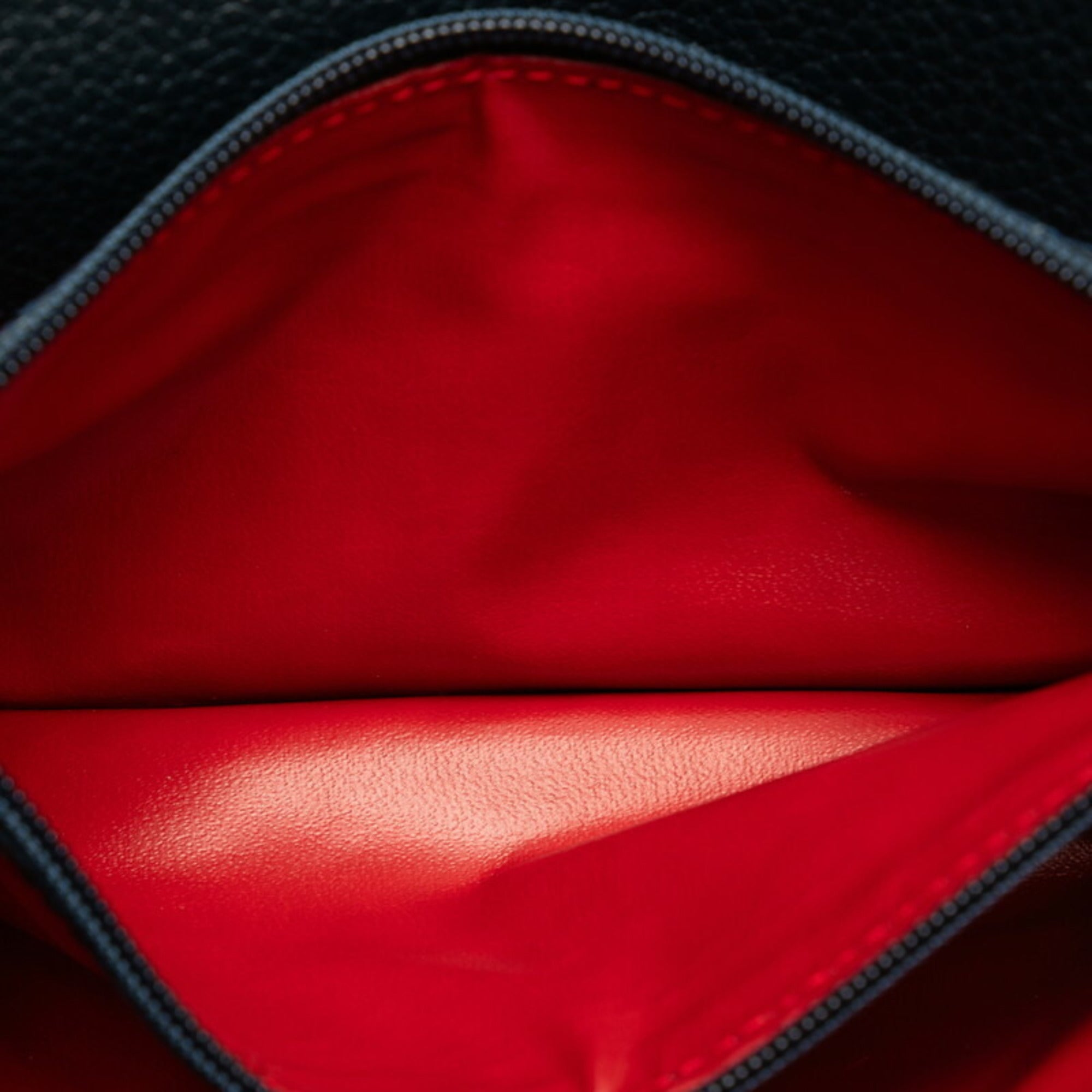 CELINE Circle Long Wallet Black Leather Women's