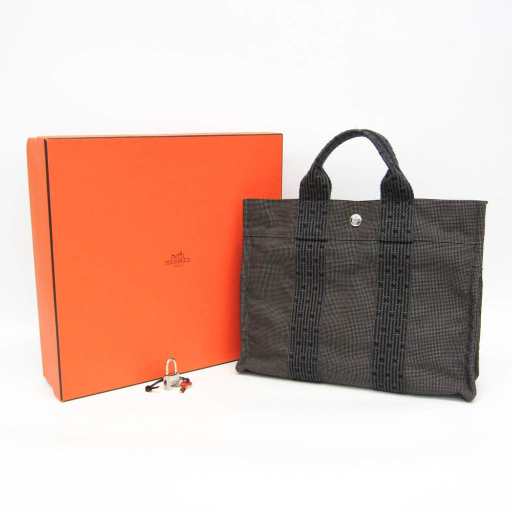 Hermes Her Line PM Women,Men Polyamide,Polyester Tote Bag Black,Gray — Like New