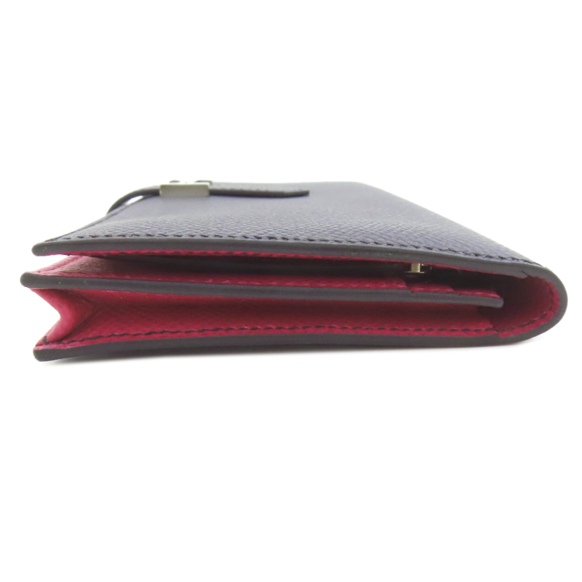 Hermes Hermès Bearn soufflet long wallet in blue indigo and rose purple with silver hardware, Epson, for women.