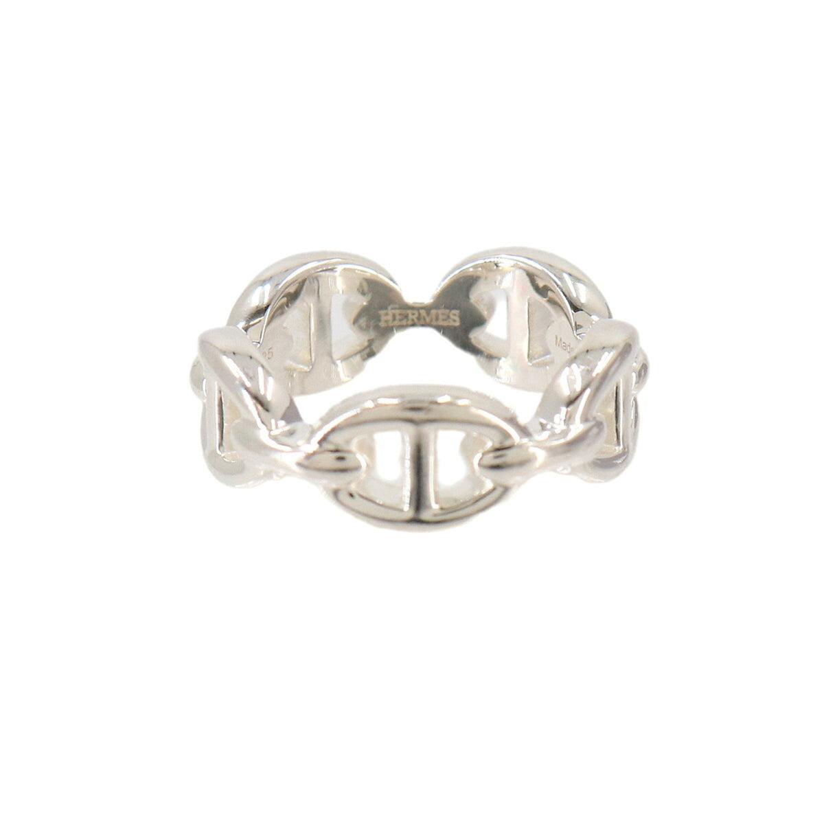 Hermes Chaine d'Ancre Enchainée PM #50 Ring, SV 925 Silver Ring — Like New