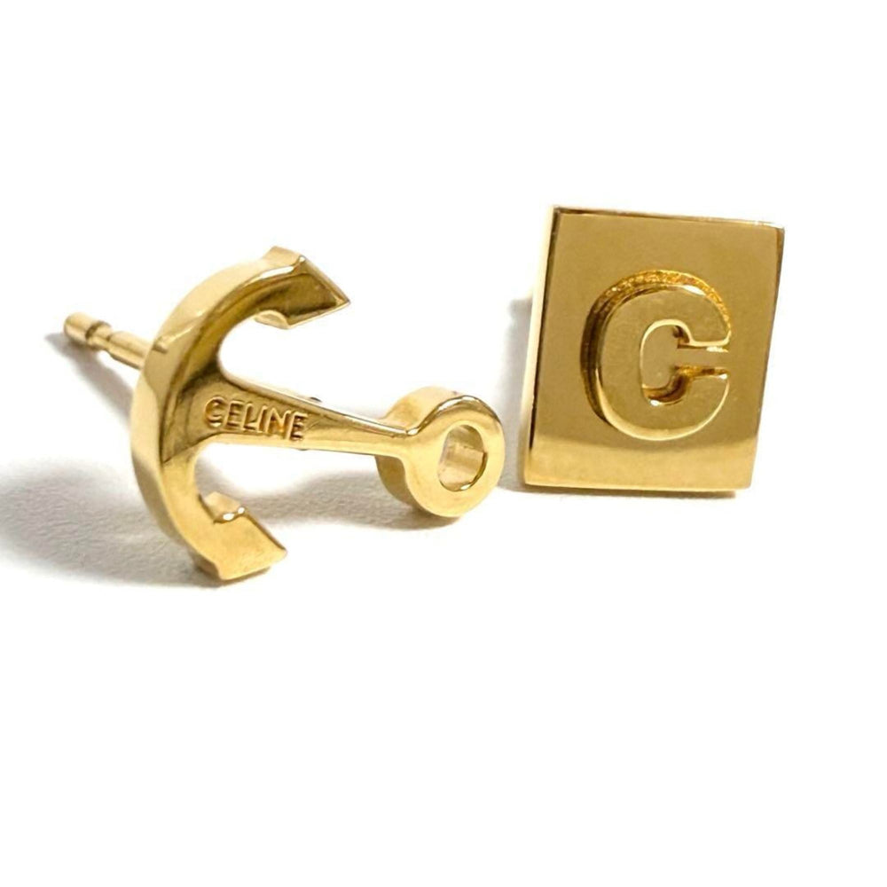 Celine Women's Asymmetrical Earrings C Logo Anchor — Like New