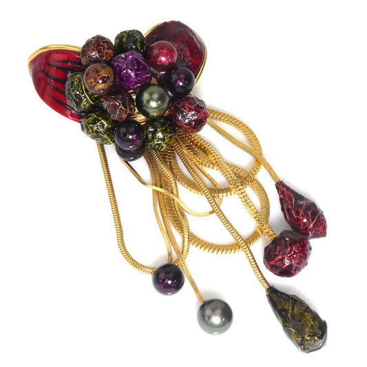 Louis Vuitton LOUIS VUITTON Brooch Metal Gold x Multicolor Women's r10412g