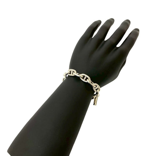 HERMES Chaine d'Ancre MM 17-link Sterling Silver 925 Chain Bracelet Bangle 035mm
