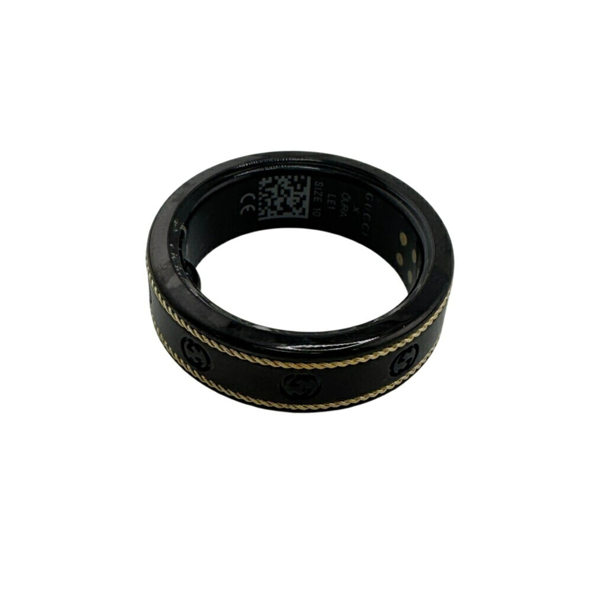 GUCCI Aura Ring Interlocking G Black Unisex