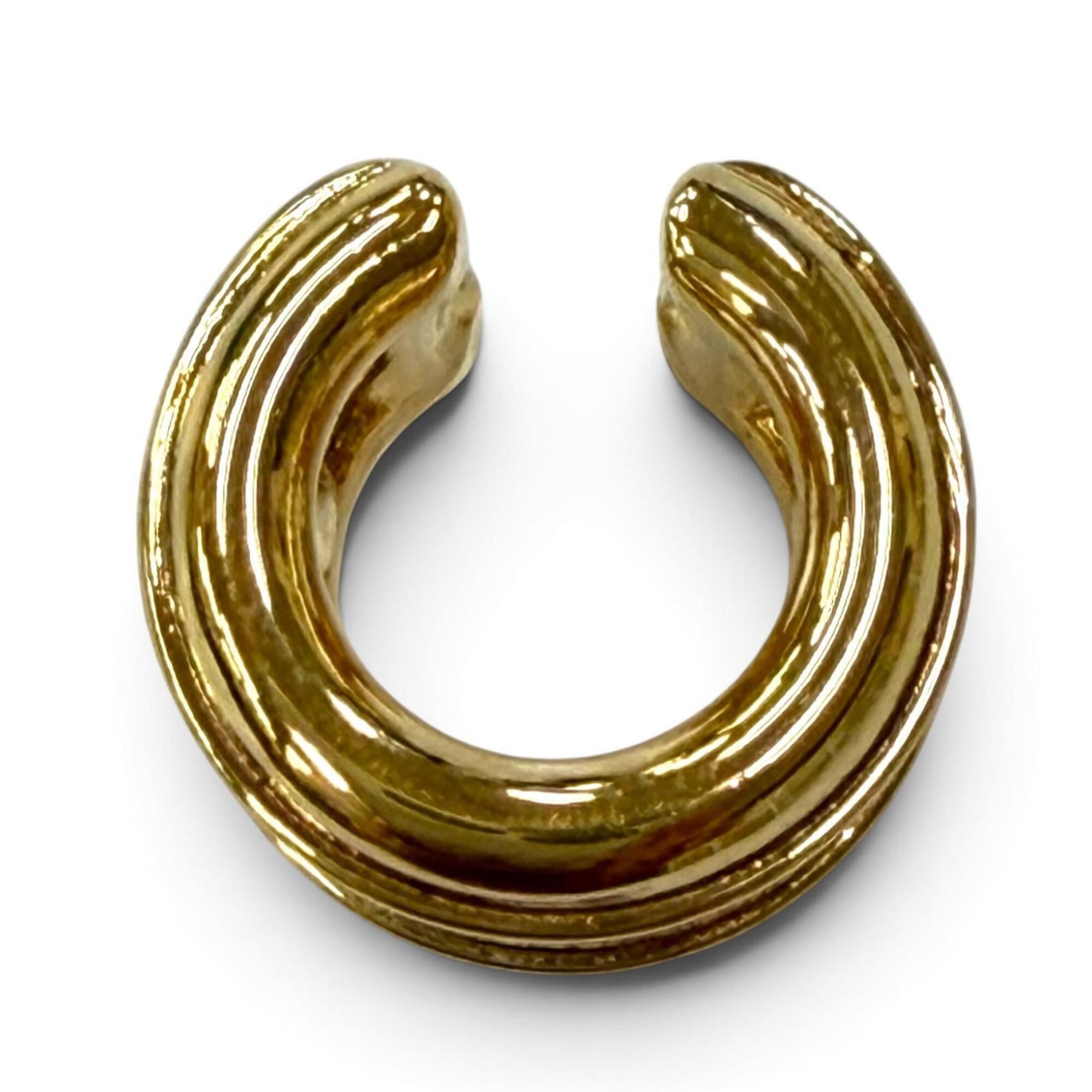 BOTTEGA VENETA AG925 Ear Cuff Earrings, Gold, Made in Italy, Weight 5.8g, Women's, Comes with Dust Bag — Like New