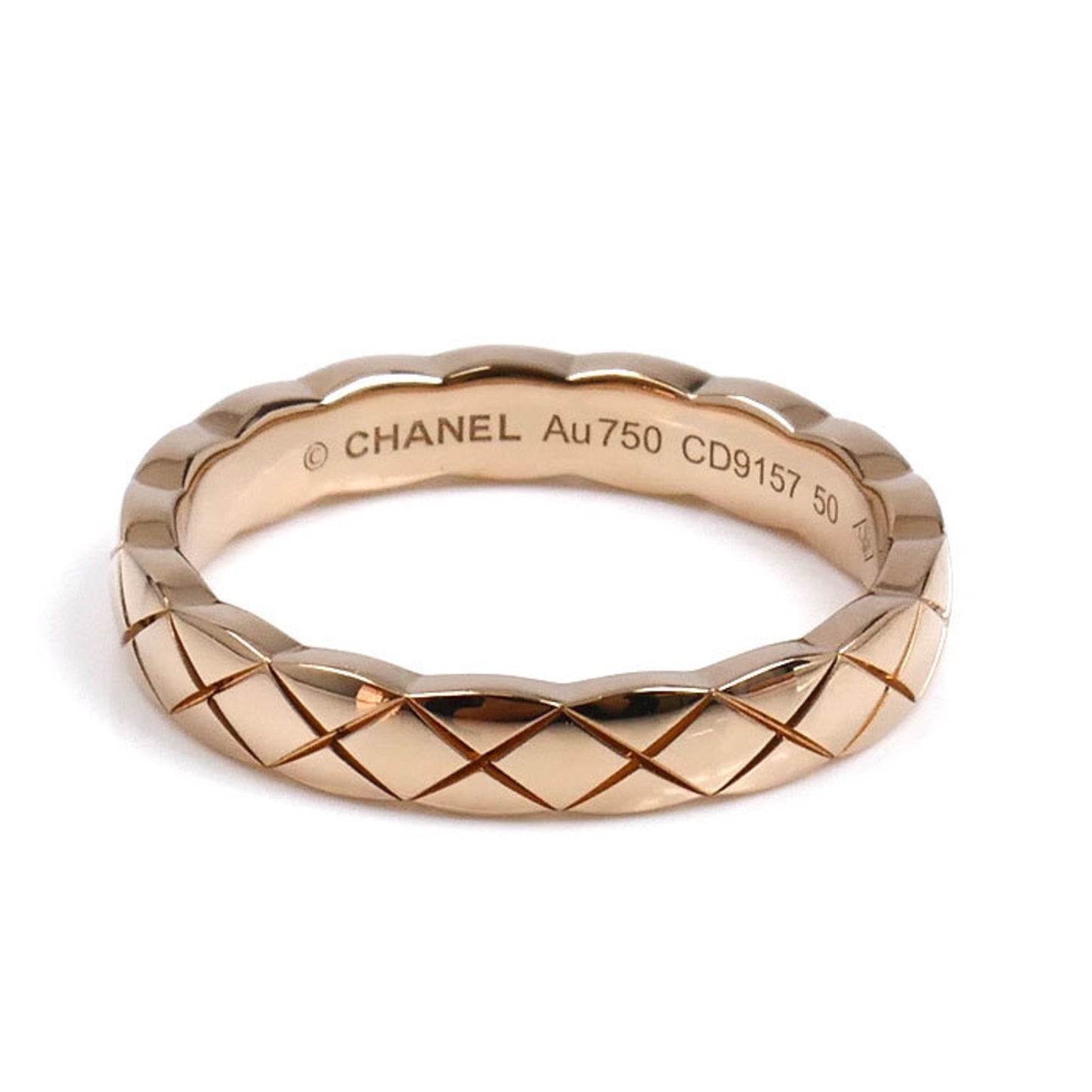 CHANEL 18K Pink Gold Coco Crush Ring J11785 Size 9.5 (50cm) 3.6g Women's