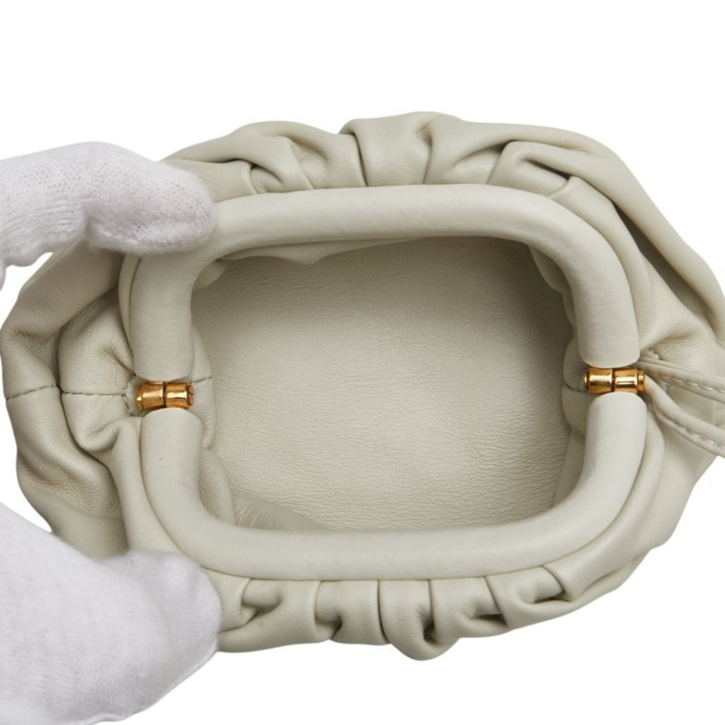 Bottega Veneta Mini The Pouch Shoulder Bag in Ivory Leather for Women