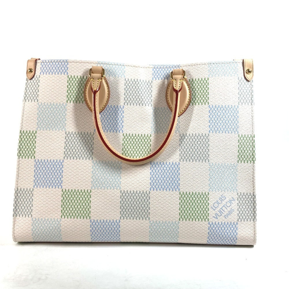 LOUIS VUITTON N40518 Pastel Damier On the Go MM Tote Bag Shoulder Handbag Canvas Women's Pistachio White OT-240704-3 — New - Store Return