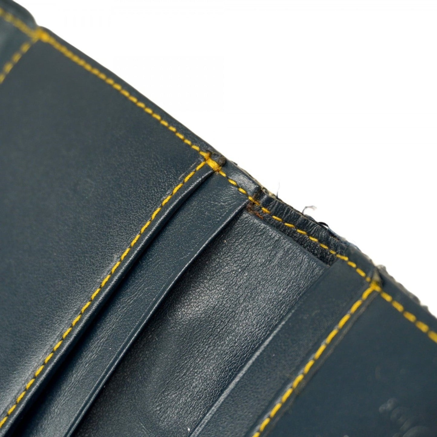 Christian Dior Trotter Saddle Canvas Tri-fold Wallet, Navy, Women's