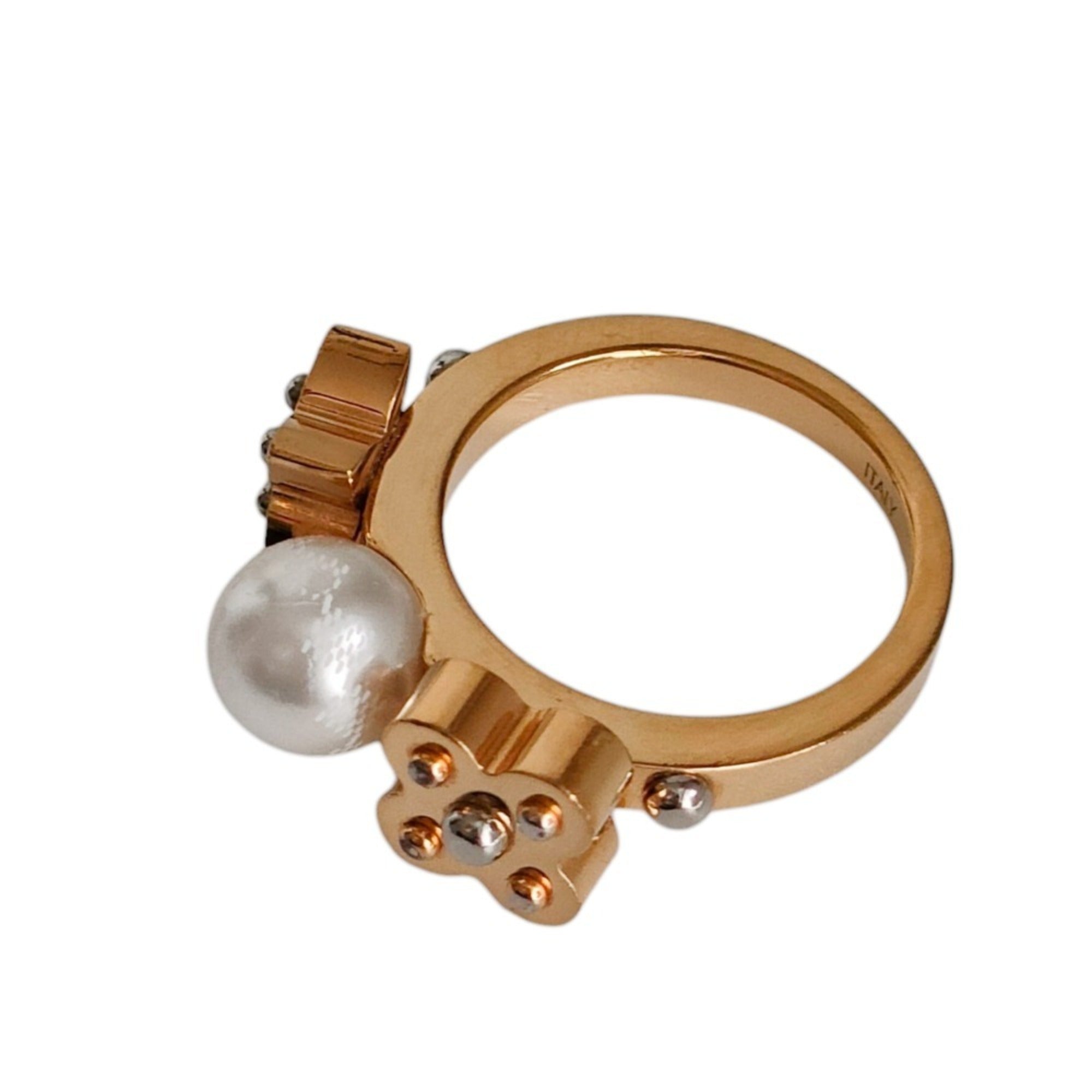 LOUIS VUITTON Charmy Pearl Ring, Gold Color, Women's M75482 M 1 — Like New