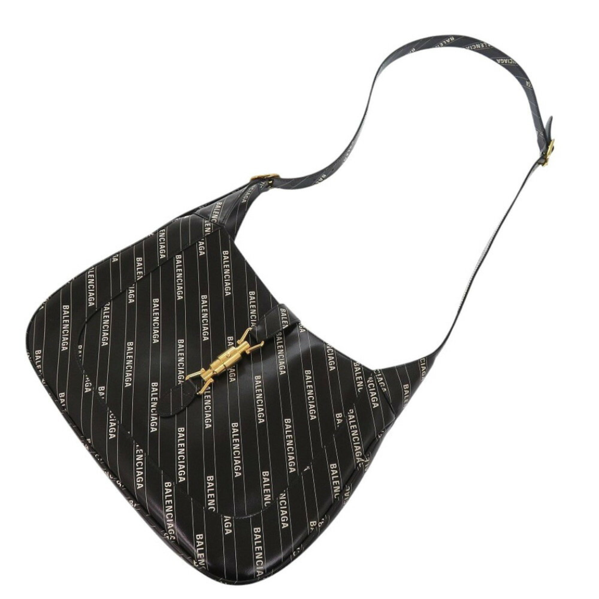 Gucci Jackie 1961 The Hacker Project Balenciaga Collaboration 636712 Leather Black Shoulder Bag 1707GUCCI — Like New