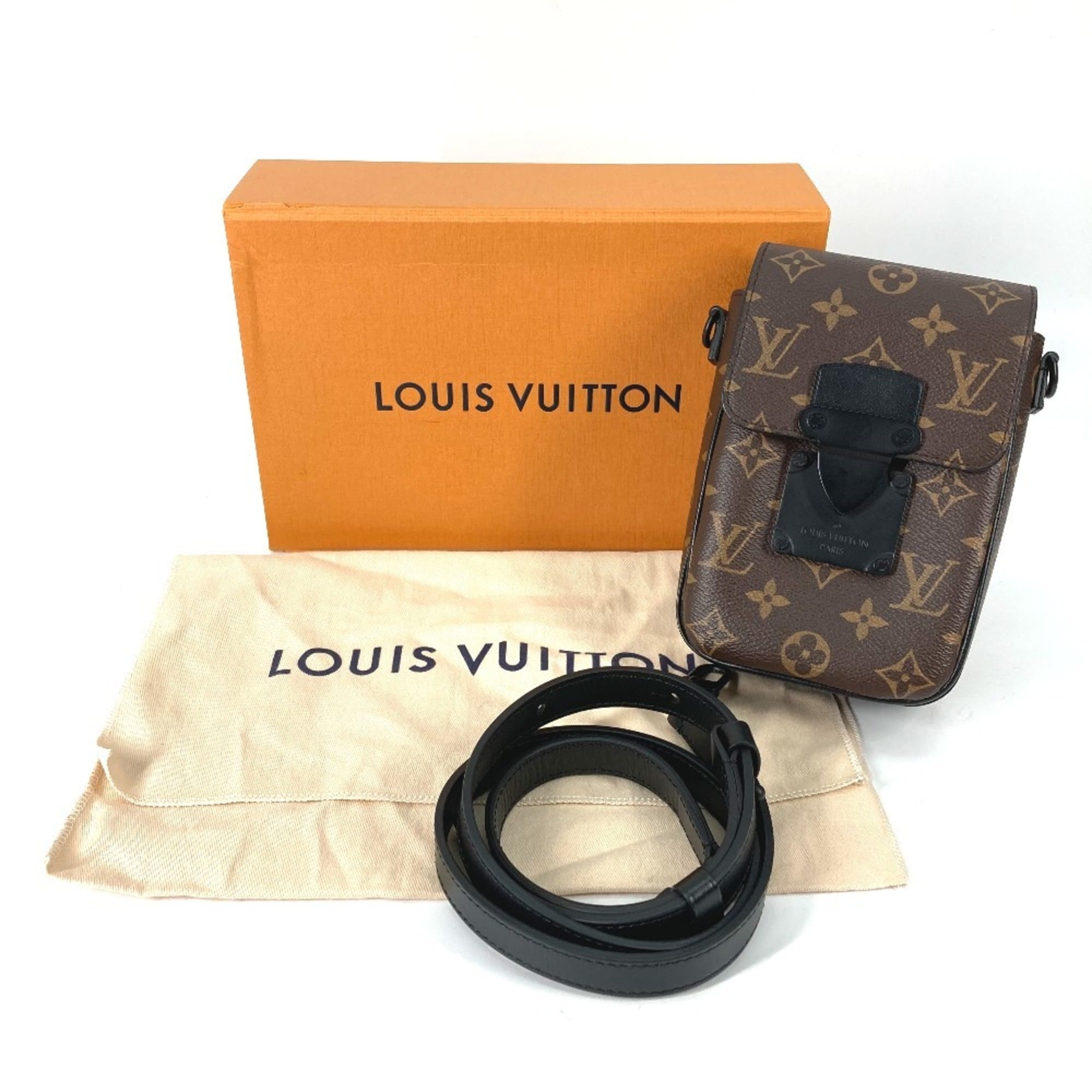LOUIS VUITTON M81522 Monogram S-Lock Vertical Wearable Wallet Pochette Shoulder Bag Canvas Men's Maroon Brown L-240215-22 — New - Store Return