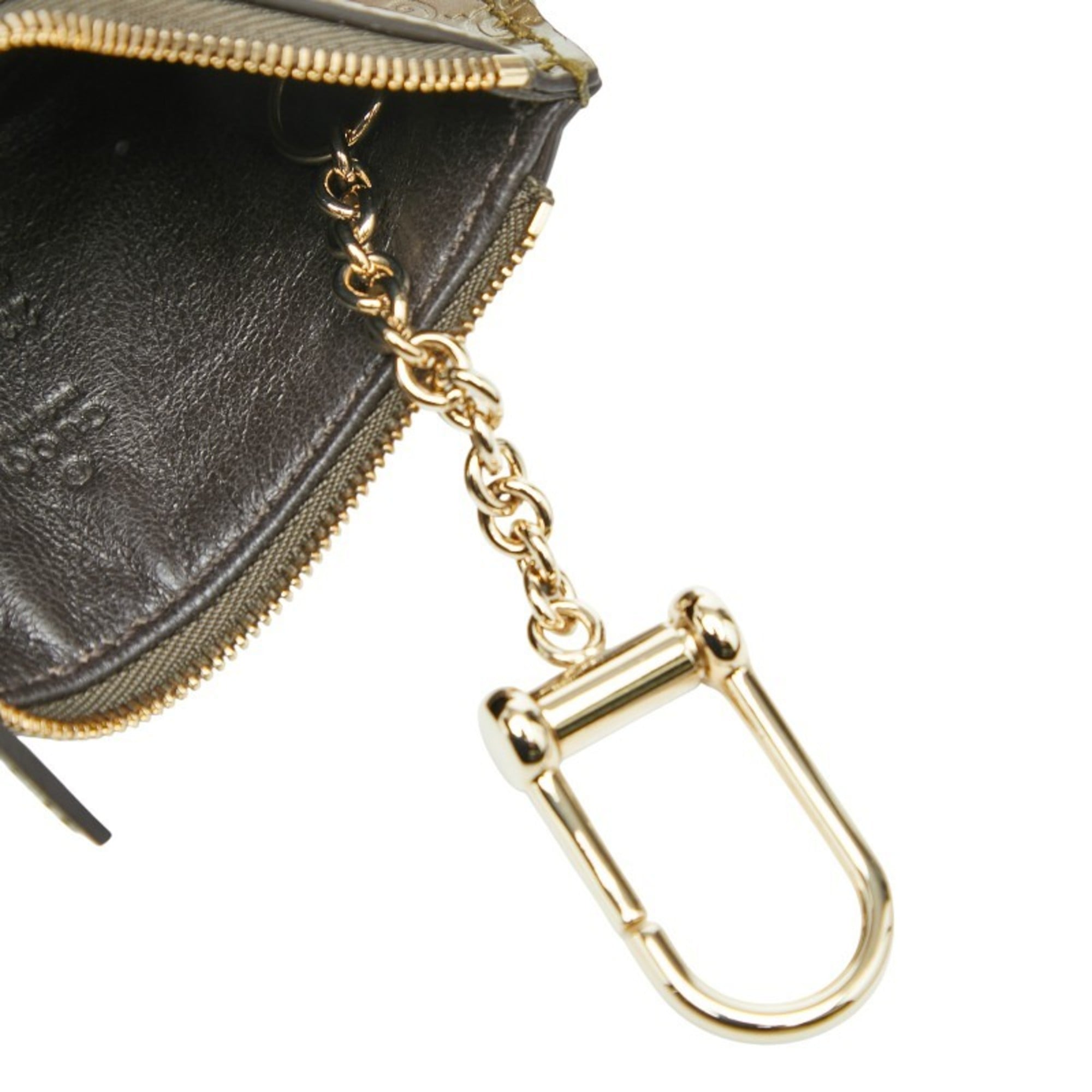 Gucci Micro Guccissima Wallet/Coin Case 233133 Gold Patent Leather Women's GUCCI