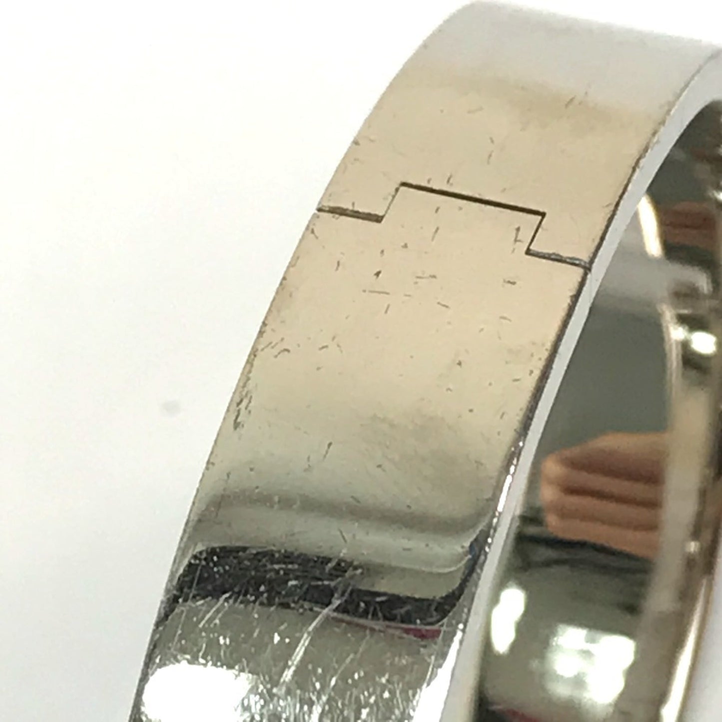 HERMES Click-Clack PM Bangle in Metal, Women's, Blue/Silver