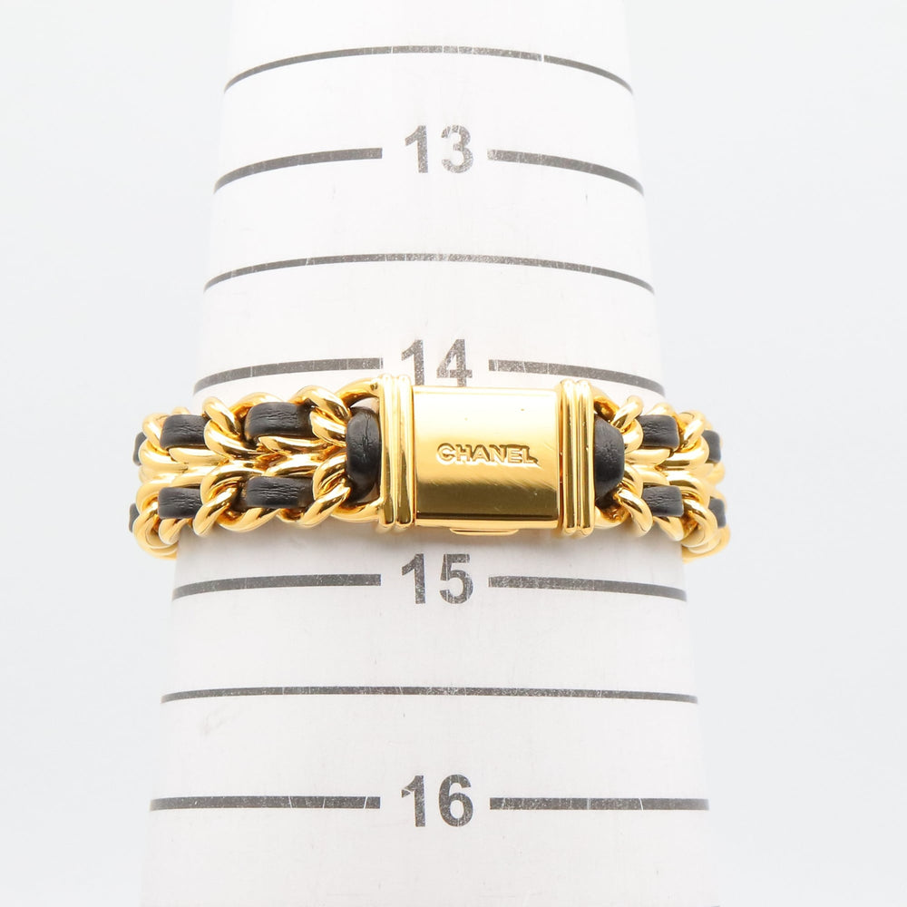 Chanel CHANEL Première M Watch, Gold Plated Leather, Women's, Black, H0001 — Very Good