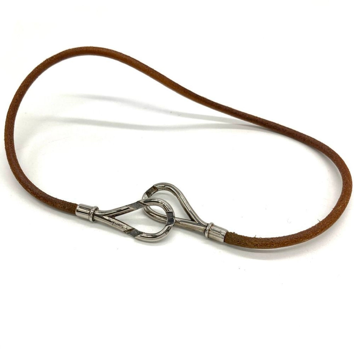 Hermes HERMES Atame Choker Silver Double Bracelet