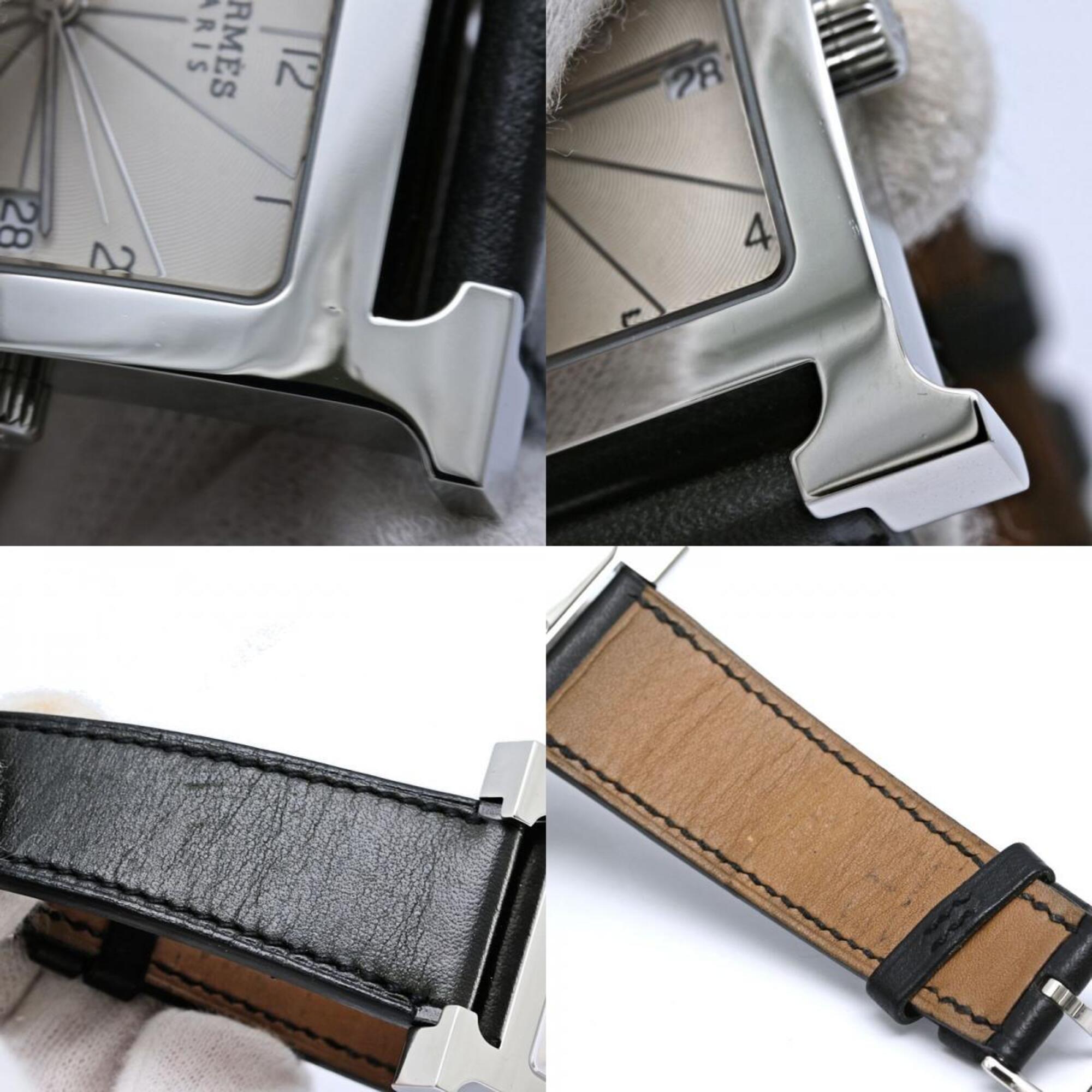 HERMES H-Watch HH1.810.260 VBN Men's Watch Stainless Steel x Cowhide Leather 40569 — Very Good