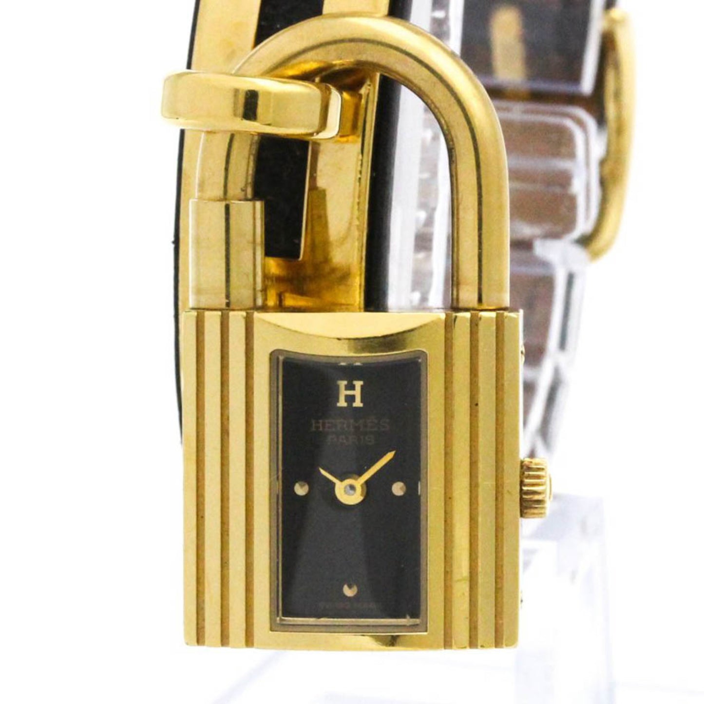 HERMES Kelly Watch Gold Plated Leather Quartz Ladies Watch