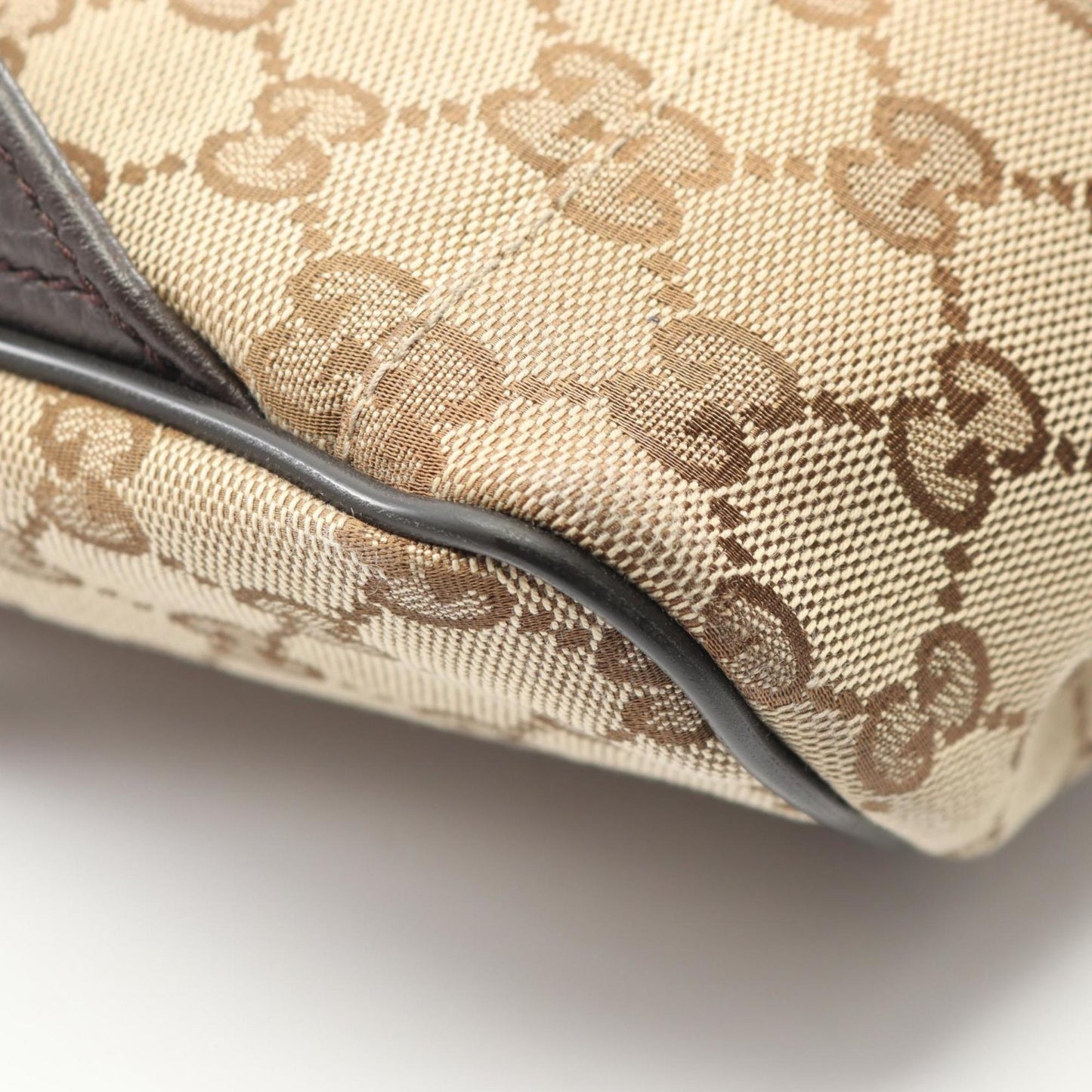 Gucci GG Canvas Backpack, and Leather, Women's, Beige Brown, 449906