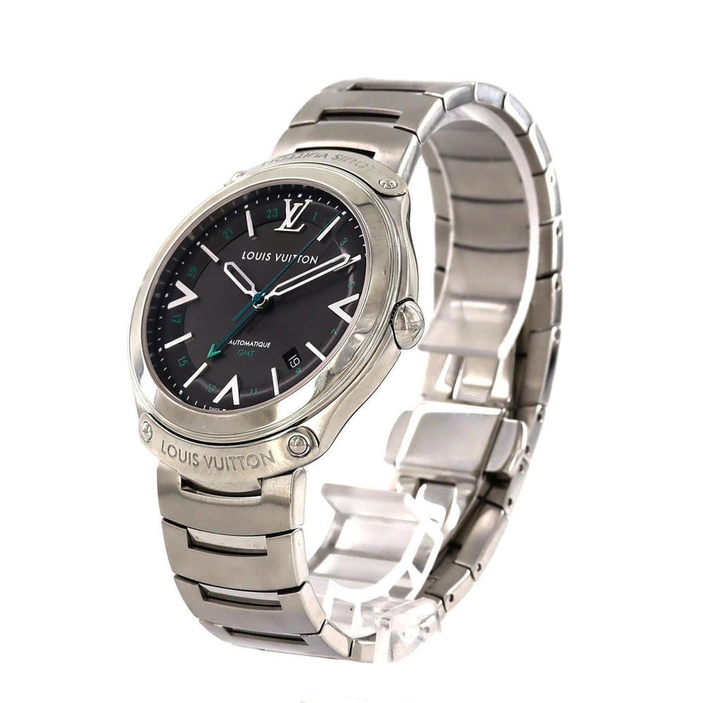 Louis Vuitton LV Fifty-Five GMT Q6D30 SS Automatic Watch — Good