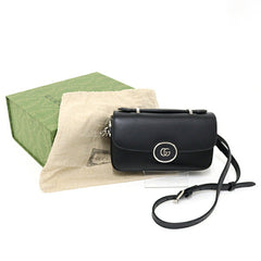 GUCCI Petit GG Mini Shoulder Bag Black Leather 739722 3WAY — Like New