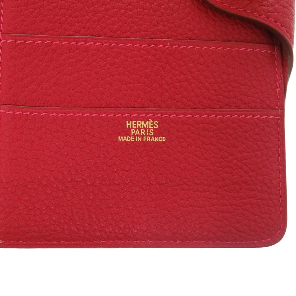 Excellent condition Hermes Dogon MM Togo red long wallet 0026