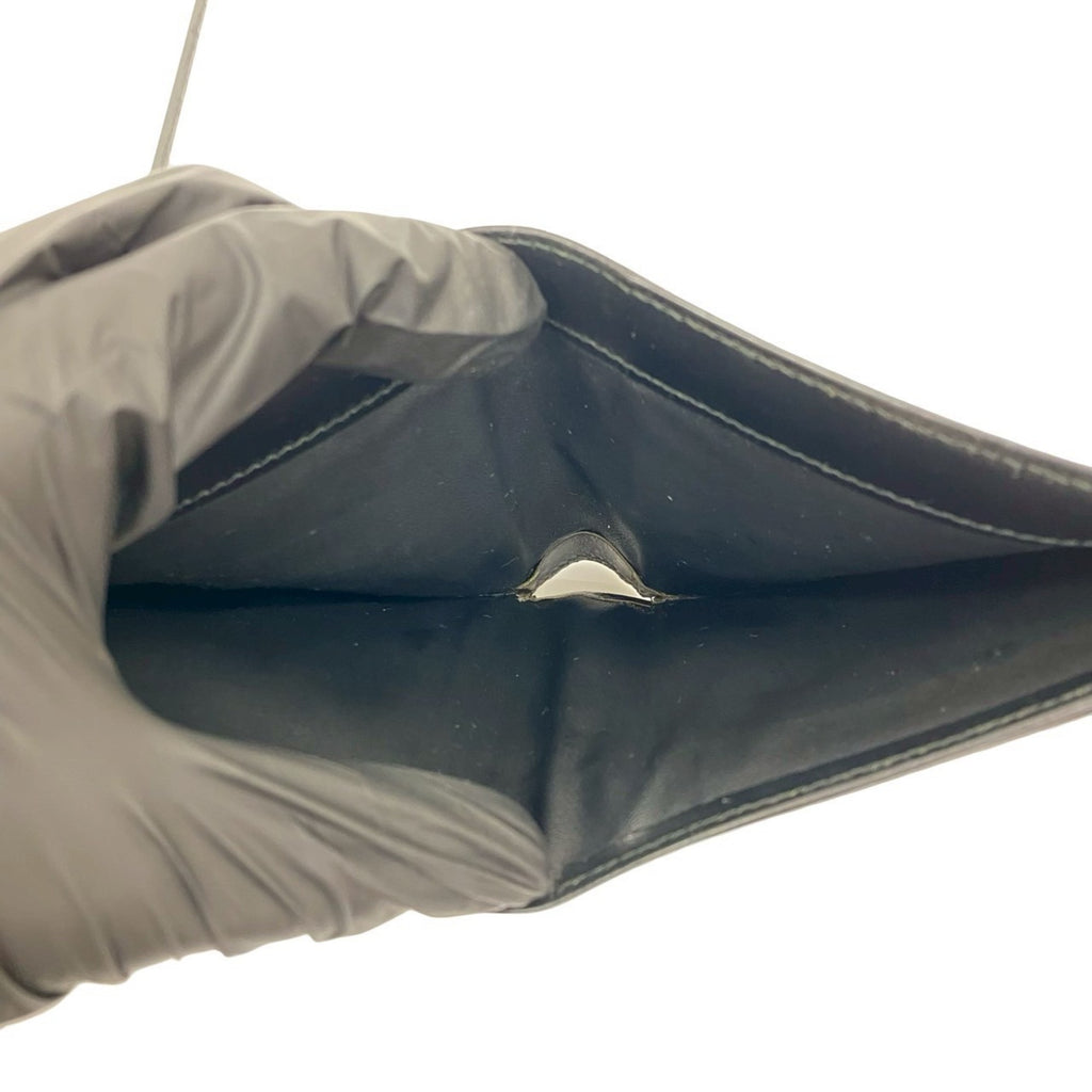 CELINE Vintage Macadam Blason Triomphe Leather Bi-fold Mini Wallet in Black and Brown (36494)