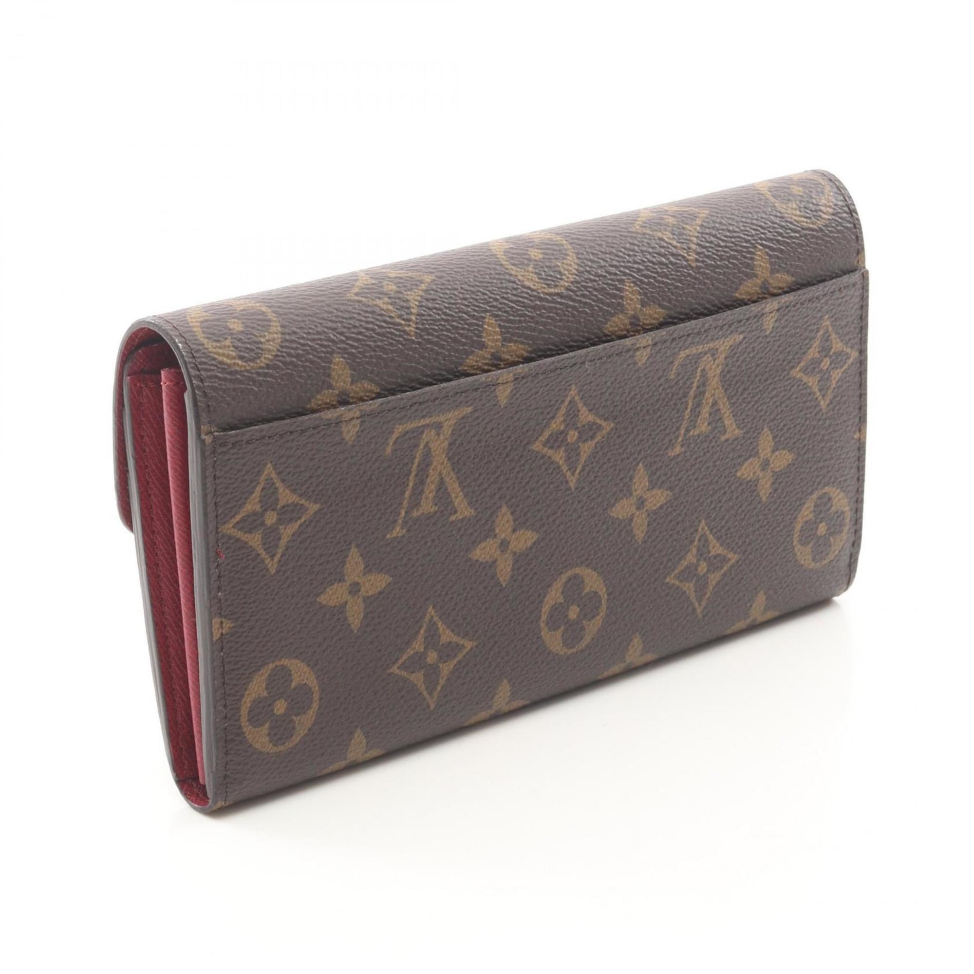 Louis Vuitton Portefeuille Sarah Bifold Long Wallet, Monogram, Women's, Brown and Pink, M62234