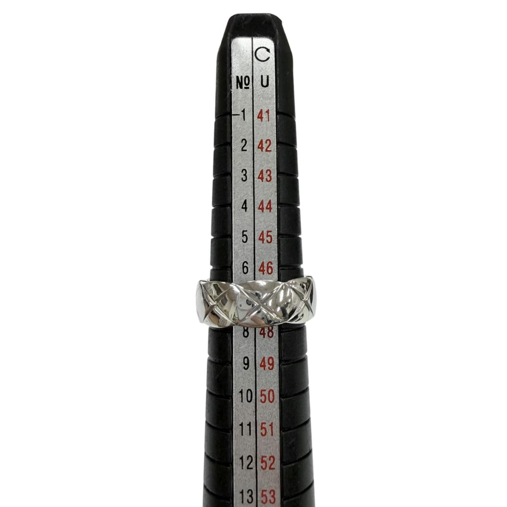 CHANEL W14629 750 (WG) Coco Crush Ring, Silver, Size 47, Weight 5.43g, Women's Accessory — Like New