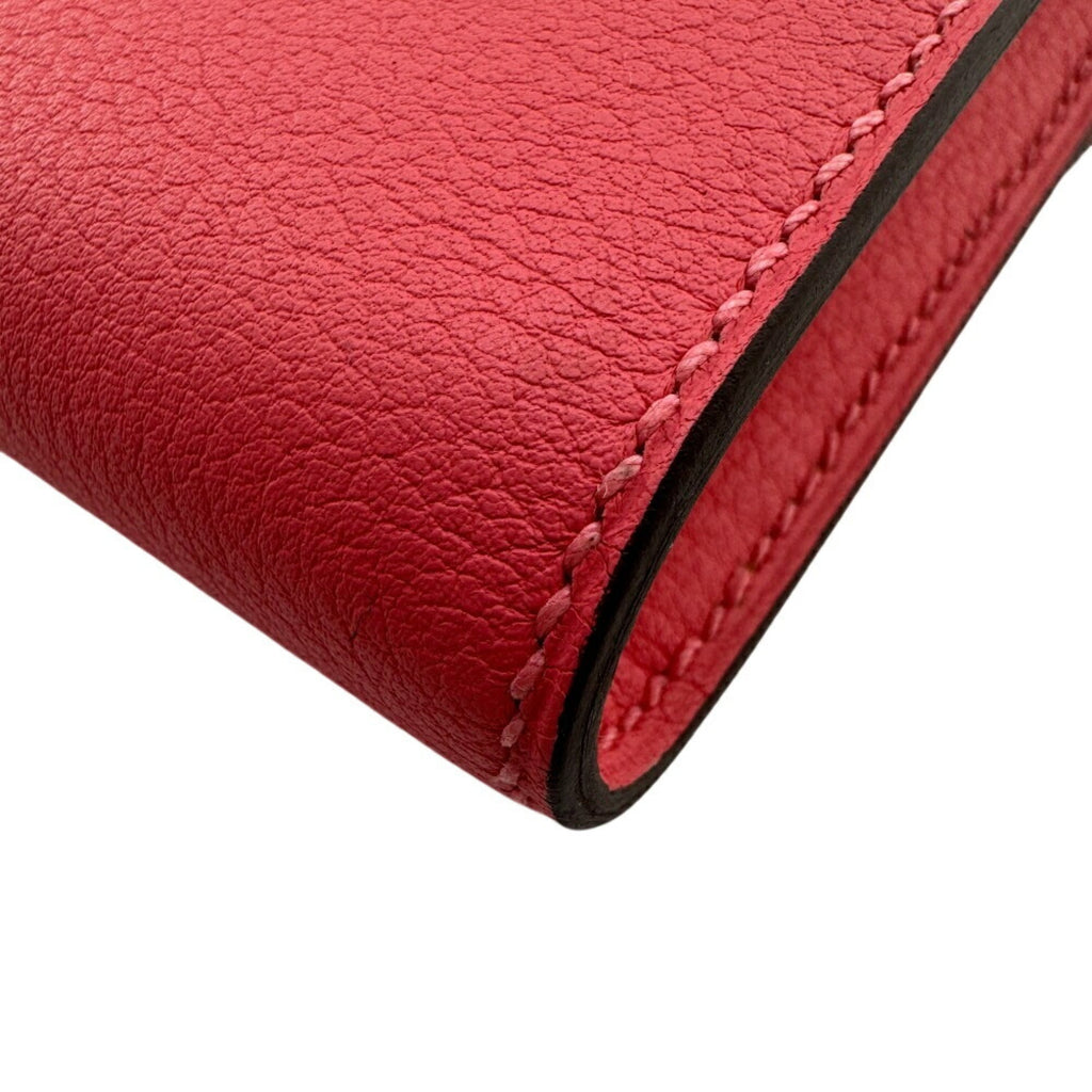 HERMES Constance Long Evercolor Wallet, Pink, Women's