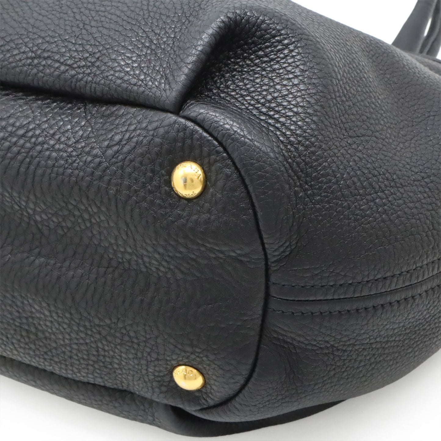 PRADA Prada Tote Bag, Handbag, Leather, NERO, Black, Shoulder BN1777