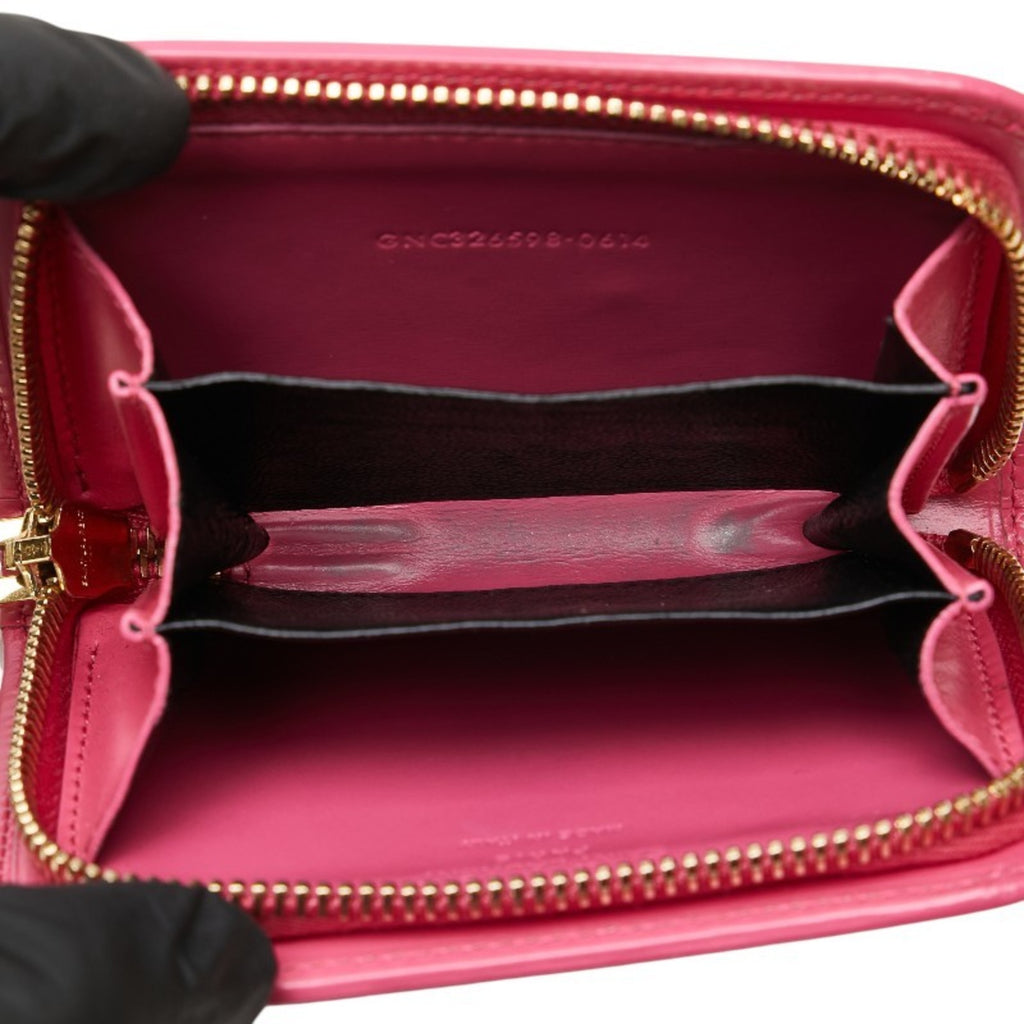 Saint Laurent Round Coin Case 326598 Pink Leather Women's SAINT LAURENT