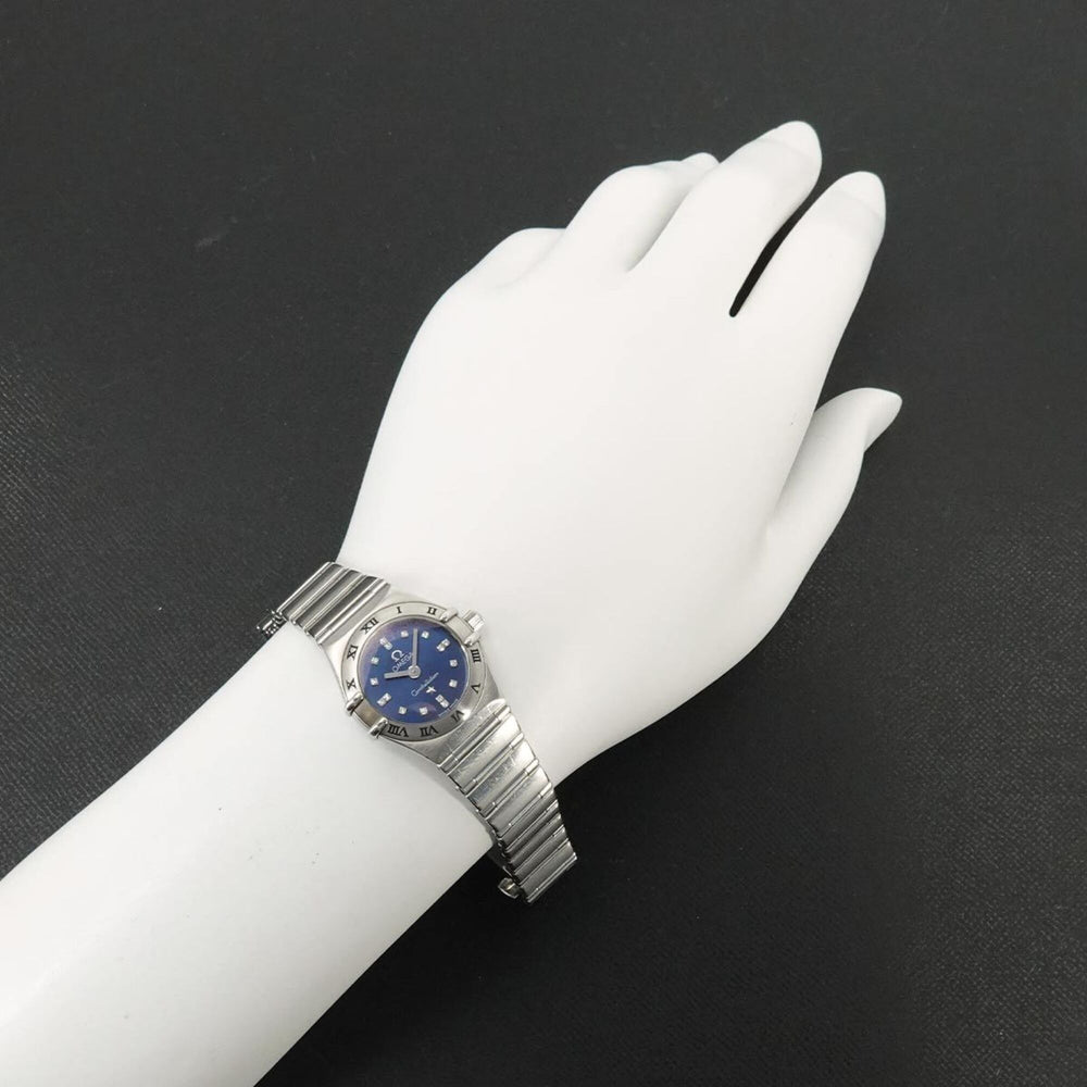 Omega Constellation Mini Cindy Crawford Limited Edition (1999 pieces) 1563 86 Ladies' Watch 16 Diamonds Blue Quartz — Very Good