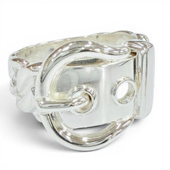 HERMES Vintage Boucles Sellier Ring, 925 Sterling Silver, Made in France, Weight 6.05g, Women's Ring — Like New