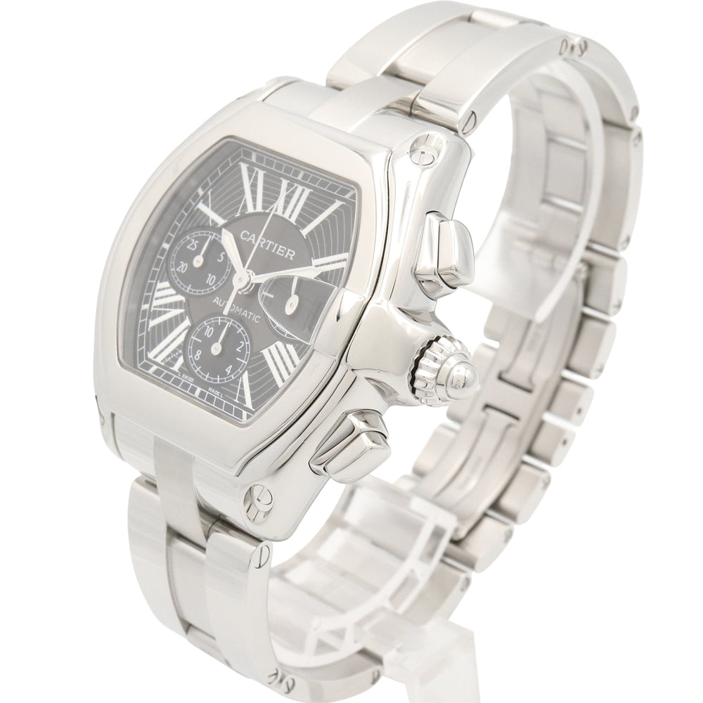 Cartier Roadster Chronograph XL Watch, Stainless Steel, Men's, Black (W62020X6) — Very Good
