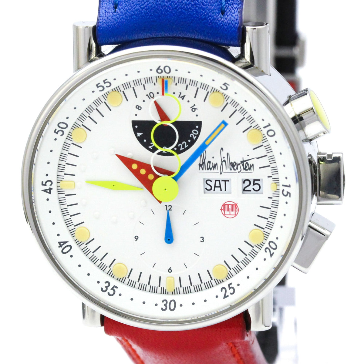 ALAIN SILBERSTEIN Krono Bauhaus Steel Automatic Watch LOW5100 Polished — Very Good