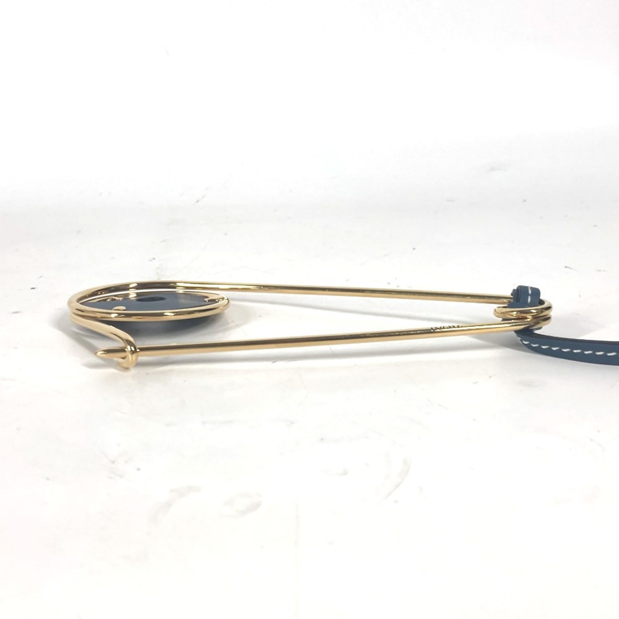 LOEWE Brooch Metal Leather Men's Women's Gold MO-241124-16 — New - Store Return