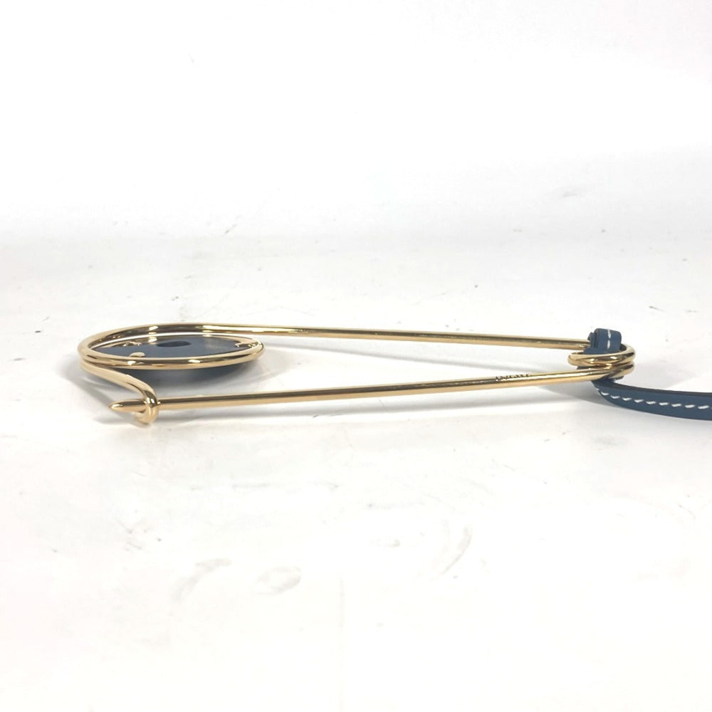 LOEWE Brooch Metal Leather Men's Women's Gold MO-241124-16 — New - Store Return