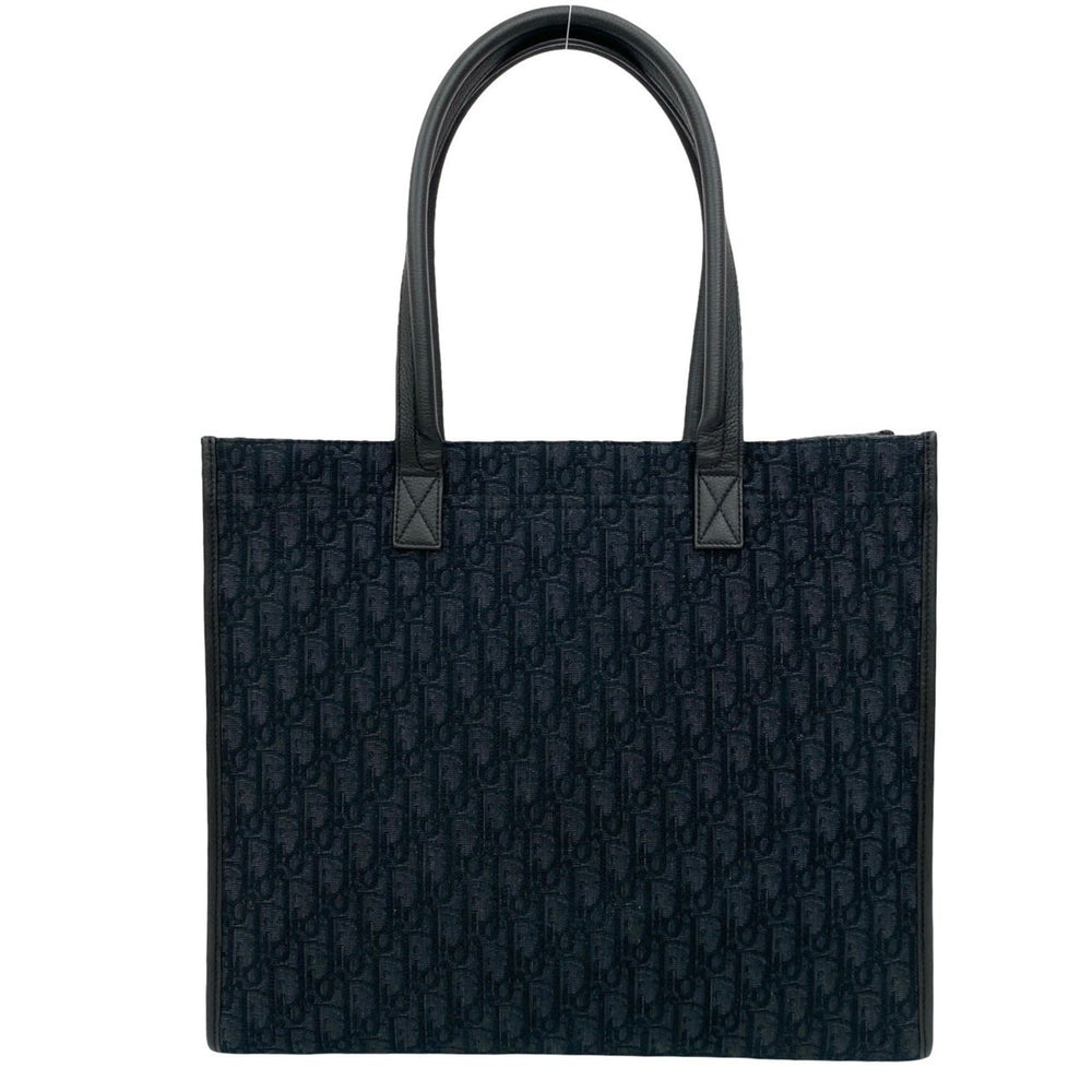 Unused, stored Christian Dior Safari Tote Bag, Oblique Canvas and Leather, Black, 177-5 — Like New